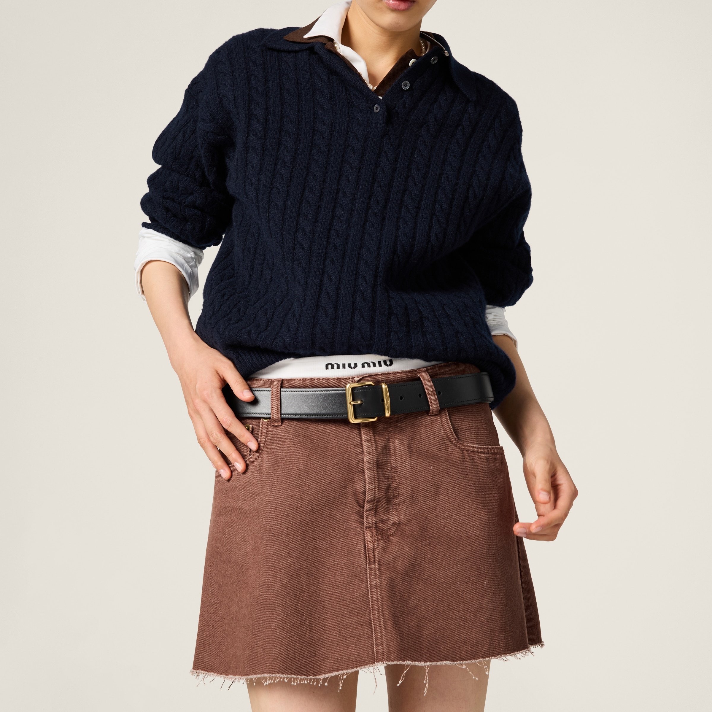 Bull denim miniskirt - 4