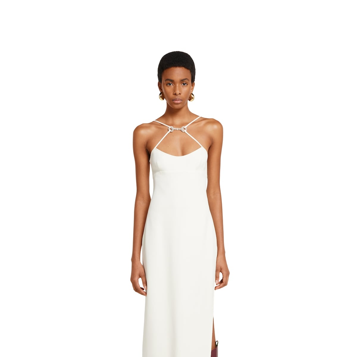 Long silk dress with crystal Horsebit - 3