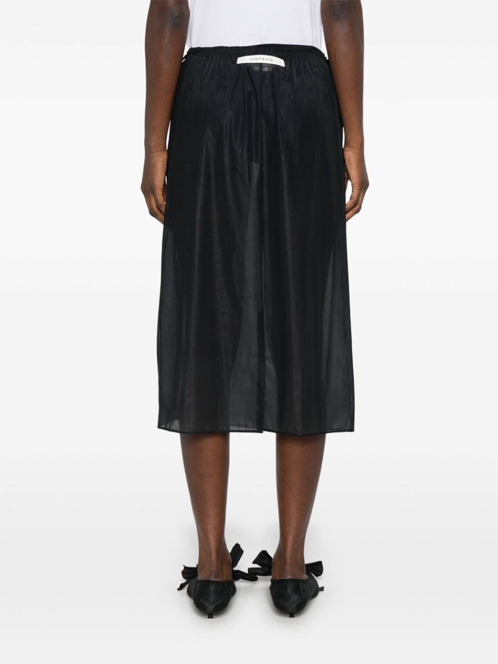 semi-sheer midi skirt - 4