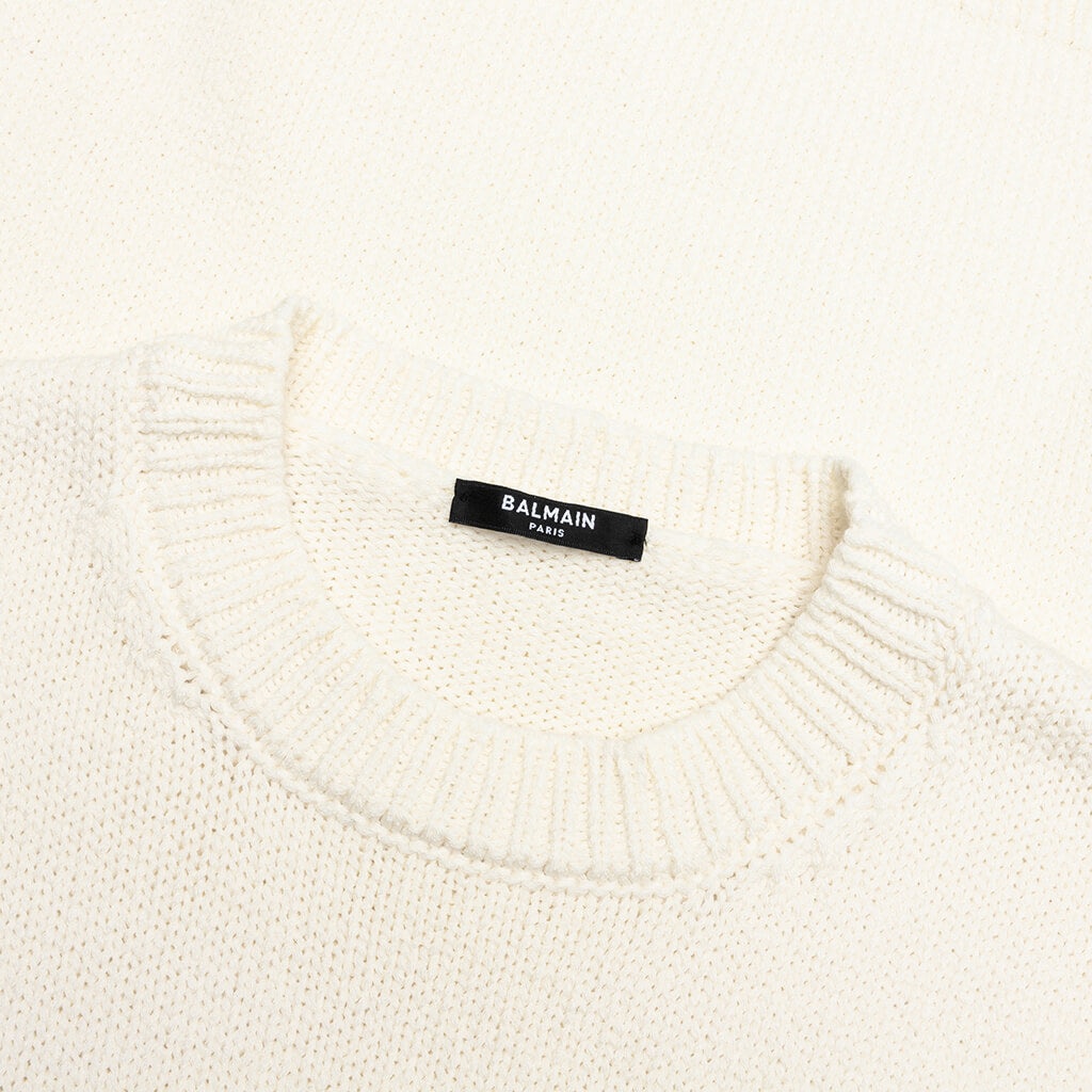 MERINOS PULLOVER - BLANC/BLEU PALE - 3