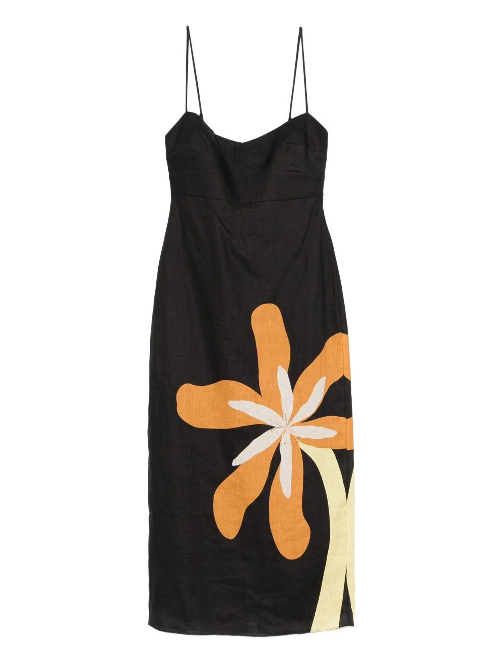 flower strapped midi dress - 1