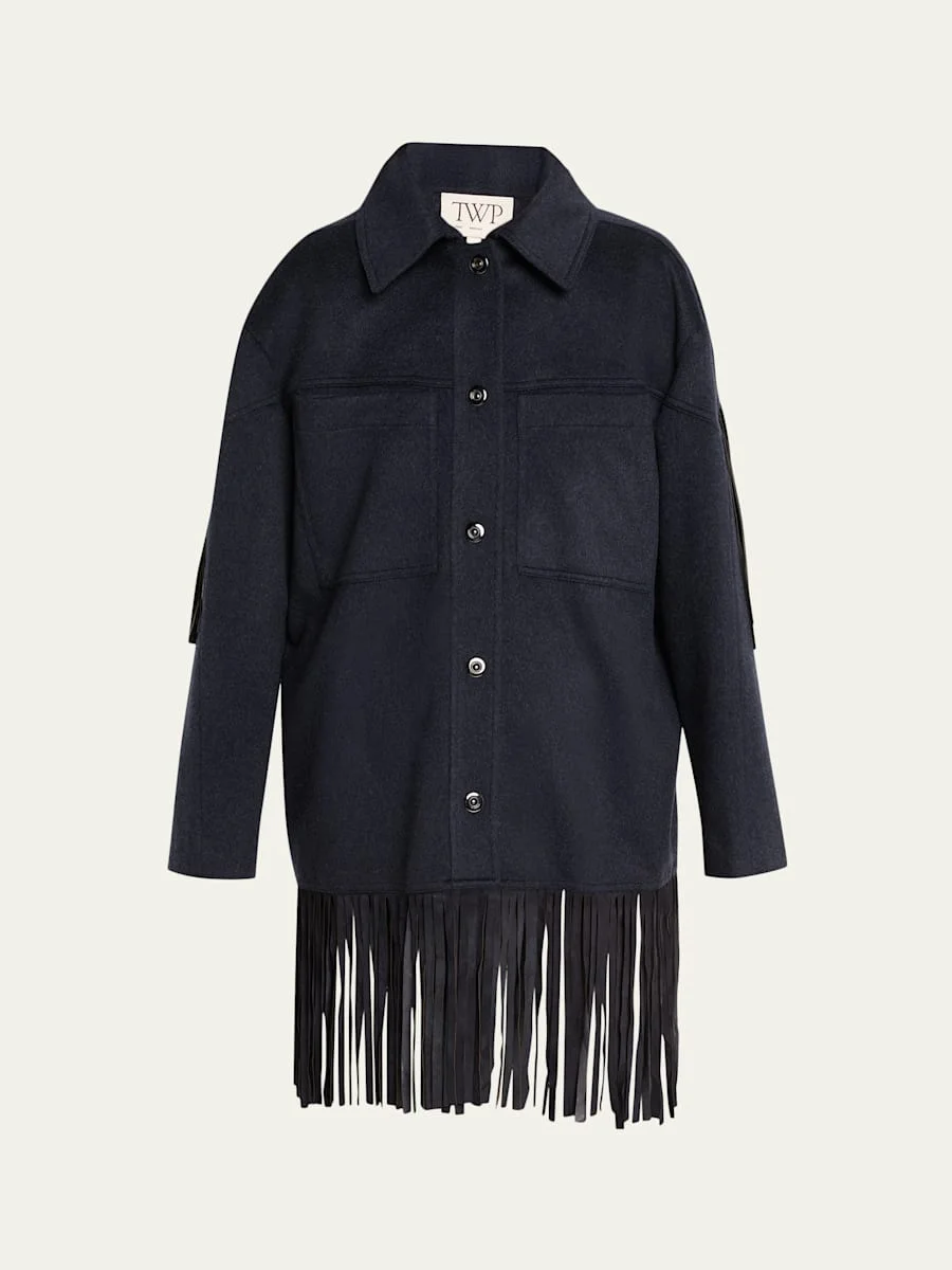 Midnight Cowboy Fringe-Trim Cashmere Jacket - 1