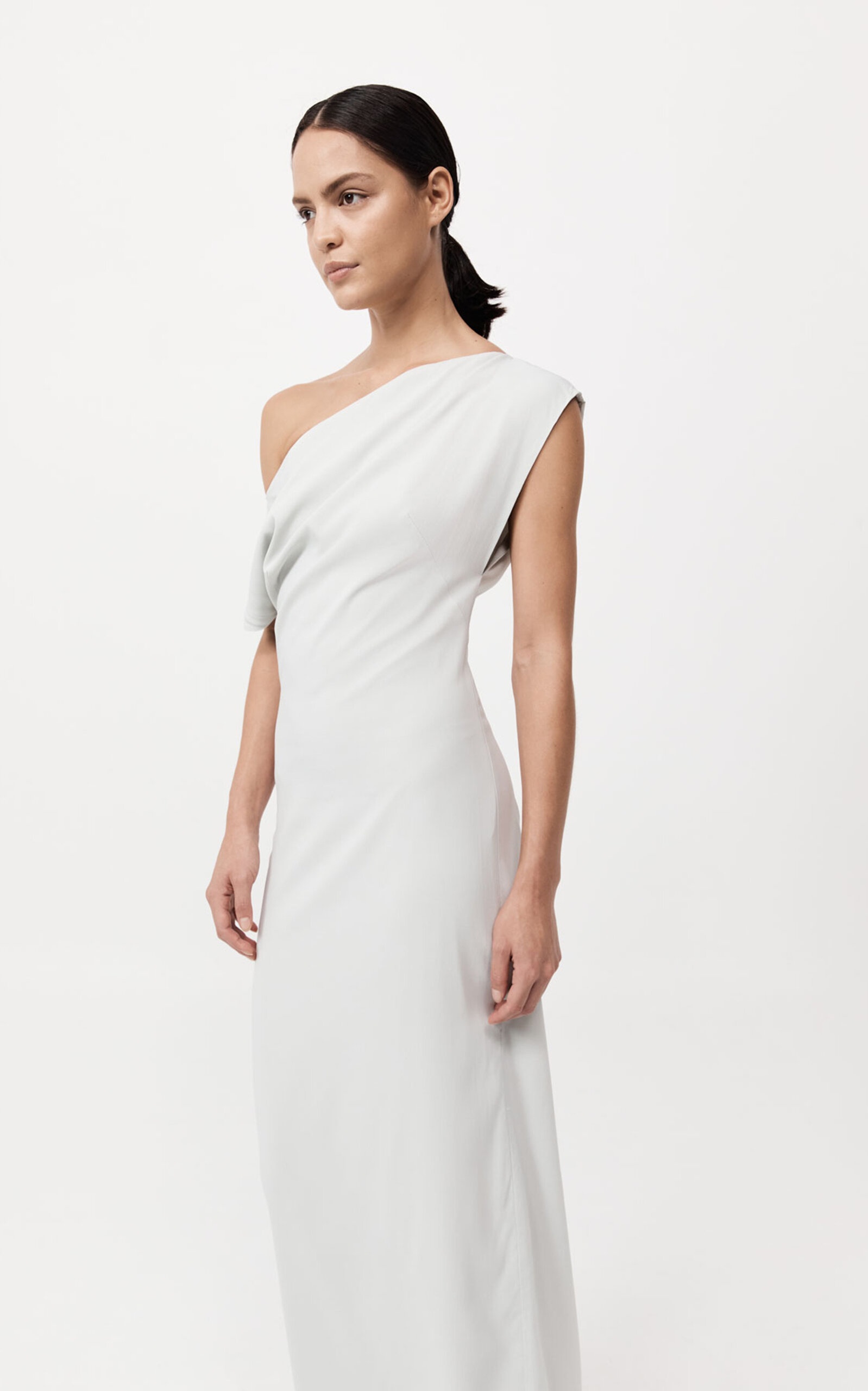 Asymmetric Jersey Maxi Dress silver - 6