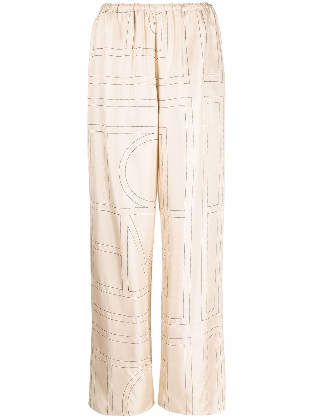 Monogram silk pajama pants - 1