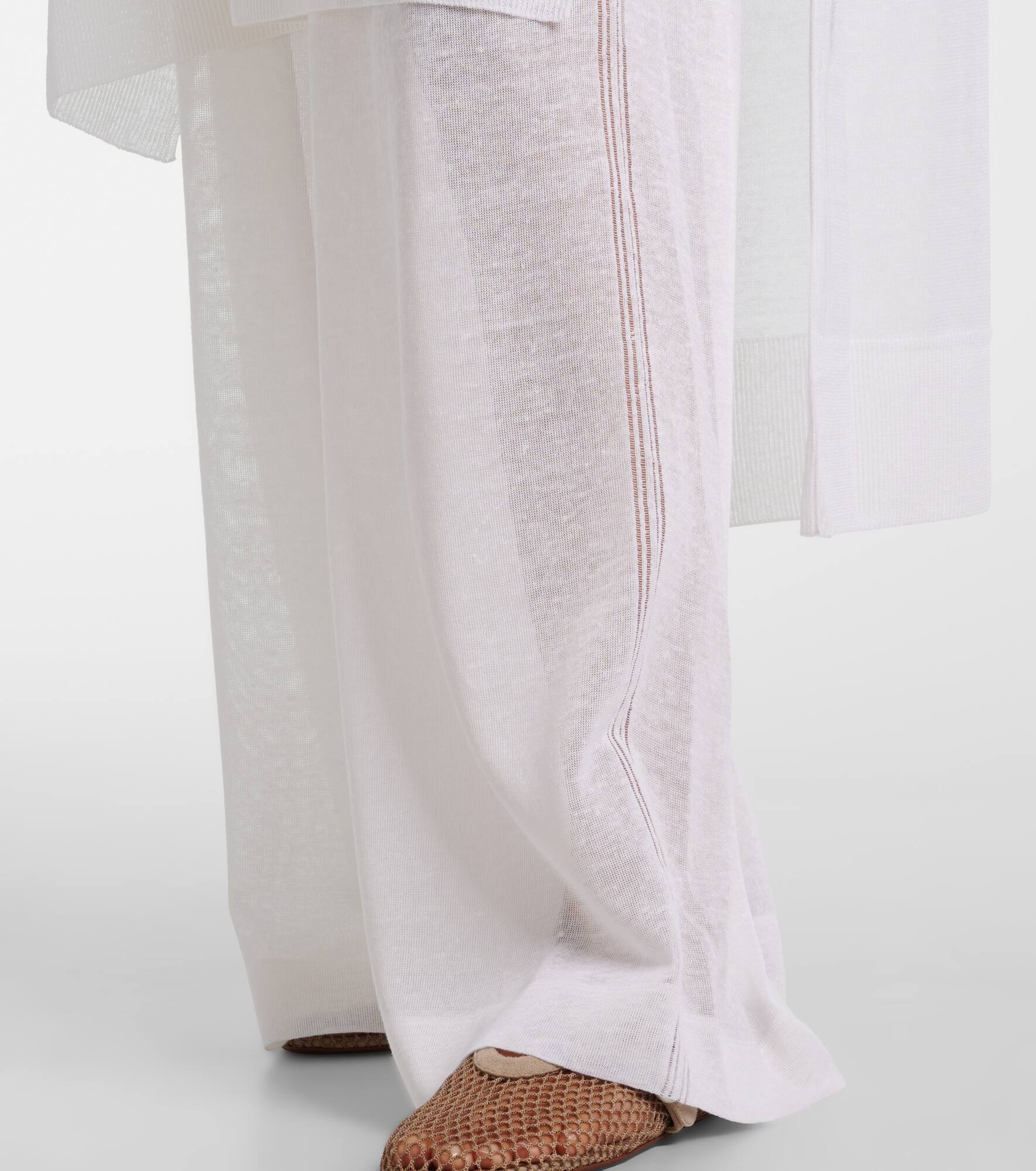 Linen and silk wide-leg pants - 5