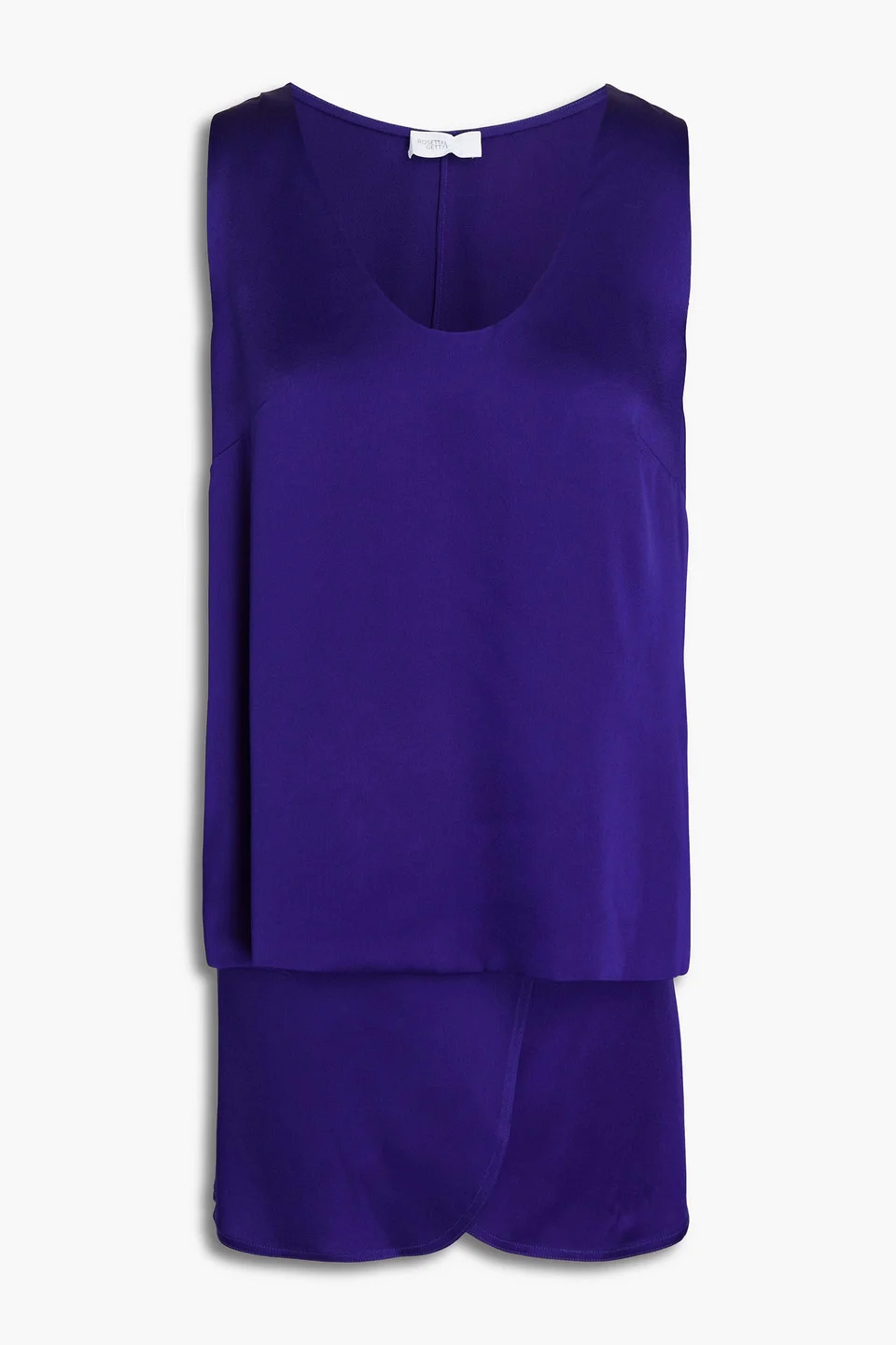 Layered satin-crepe top - 1