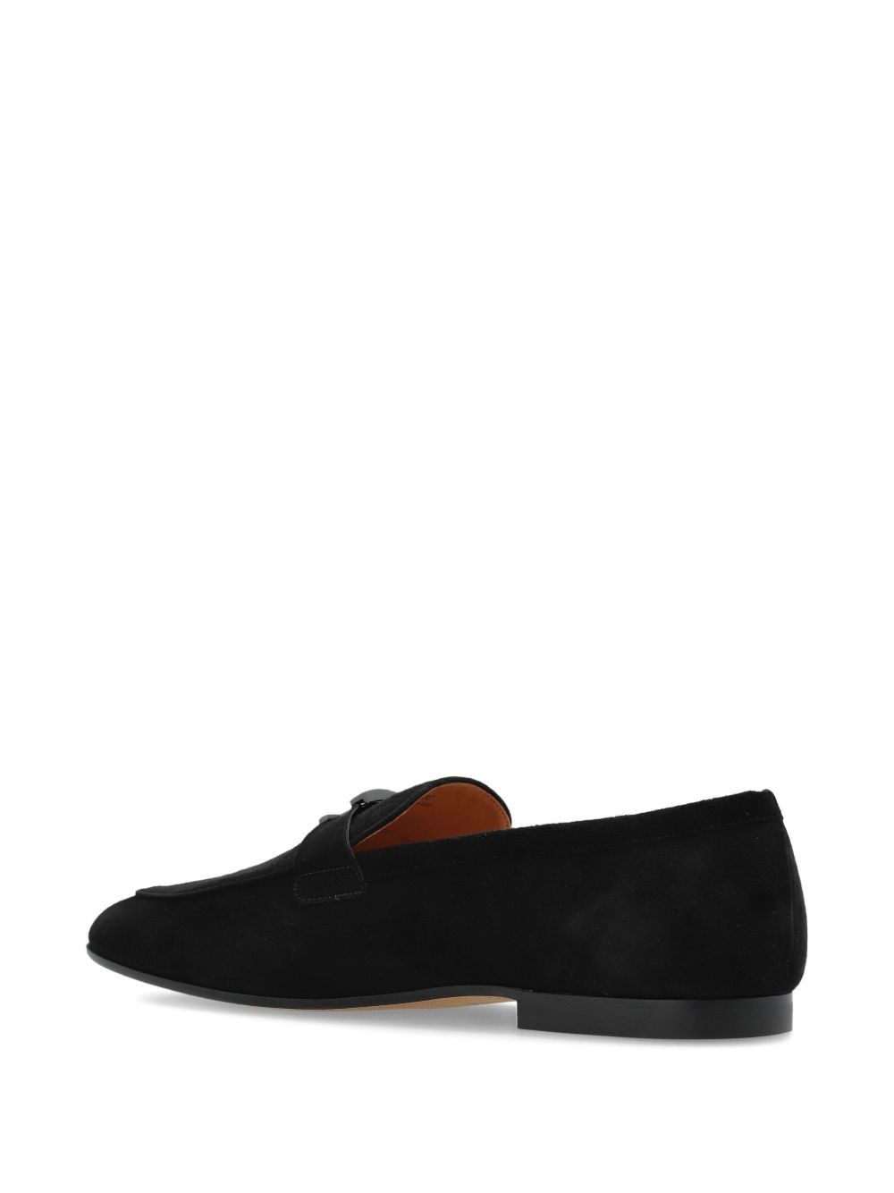 logo-plaque suede loafers - 5