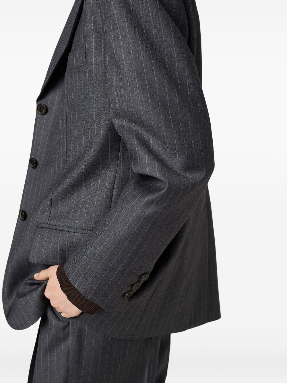 pinstripe lapel jacket - 5