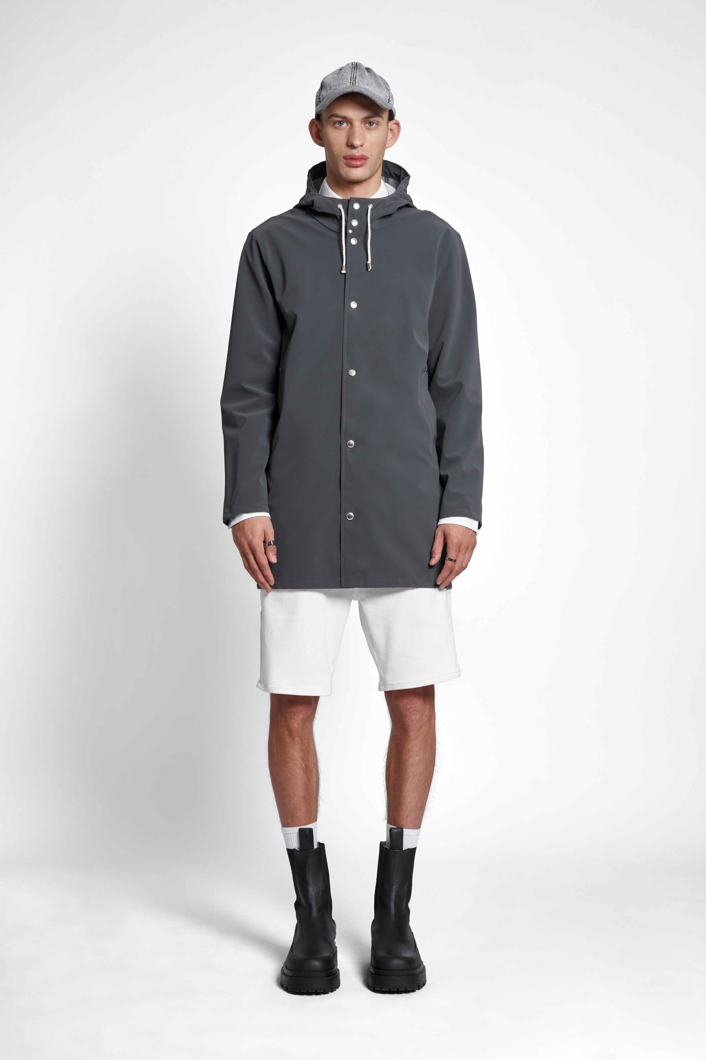Stockholm Lightweight Matte Raincoat Charcoal - 2