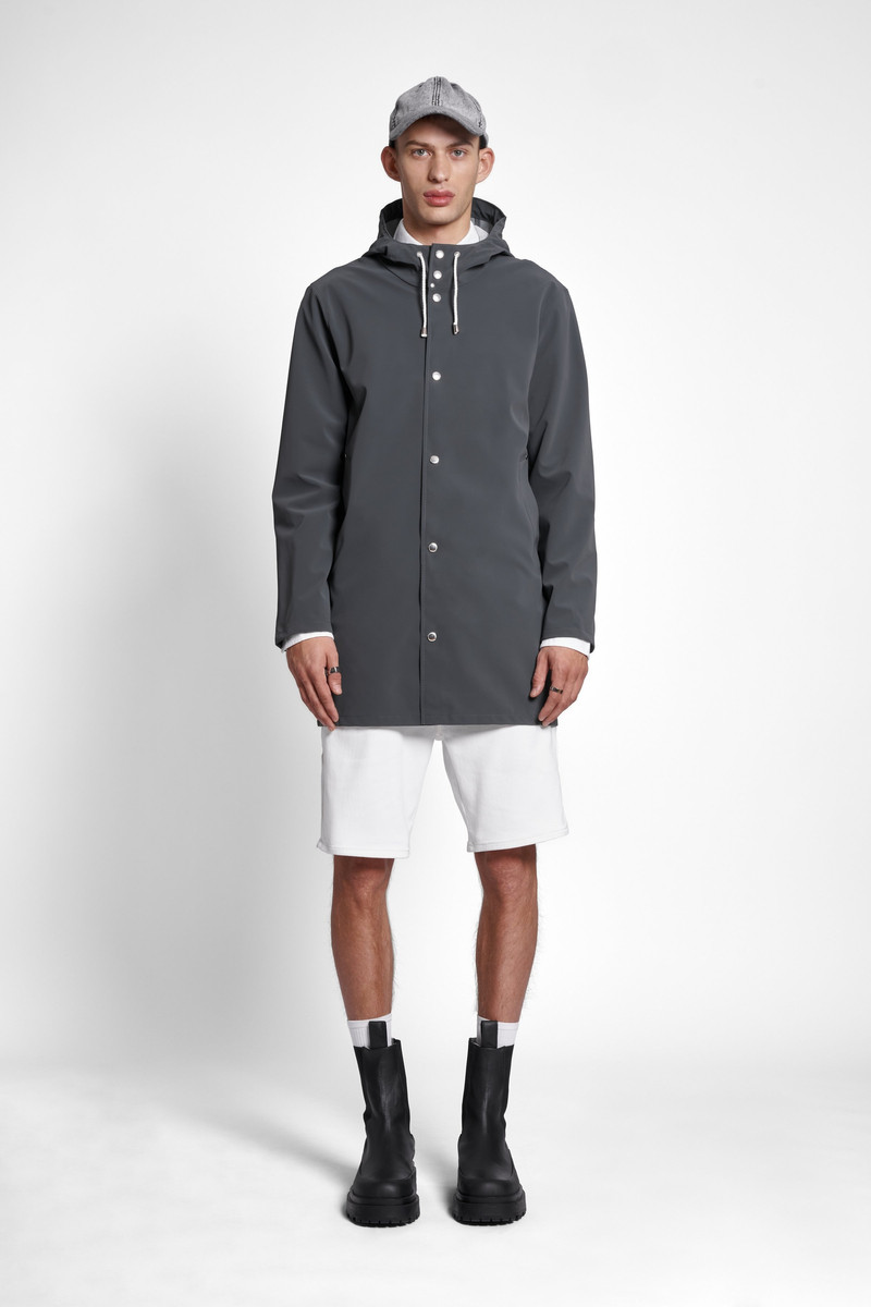 Stutterheim Stockholm Lightweight Matte Raincoat Charcoal outlook
