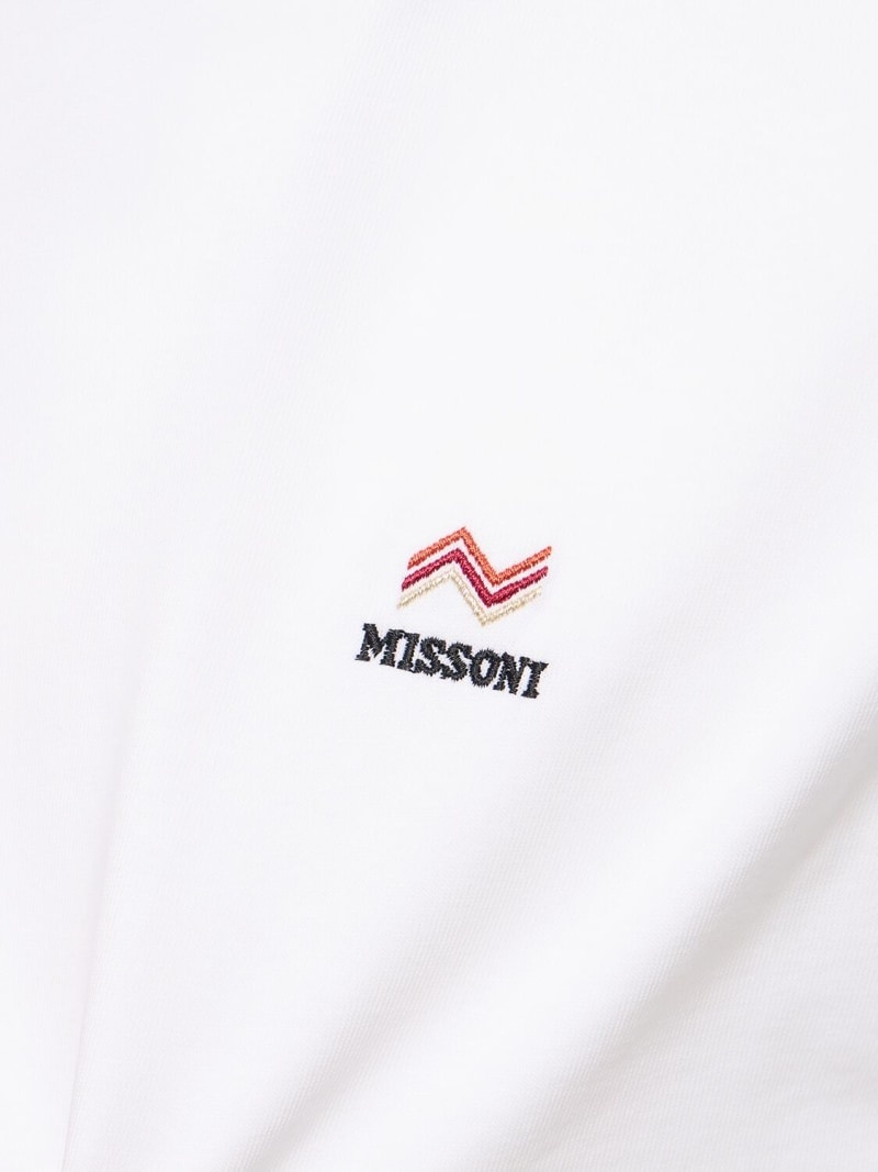 Logo embroidery cotton jersey t-shirt - 4