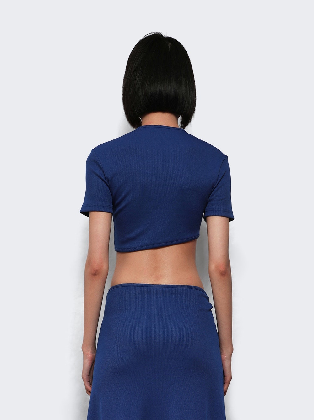 Paisley Ruched Crop Tee Yves Blue - 4