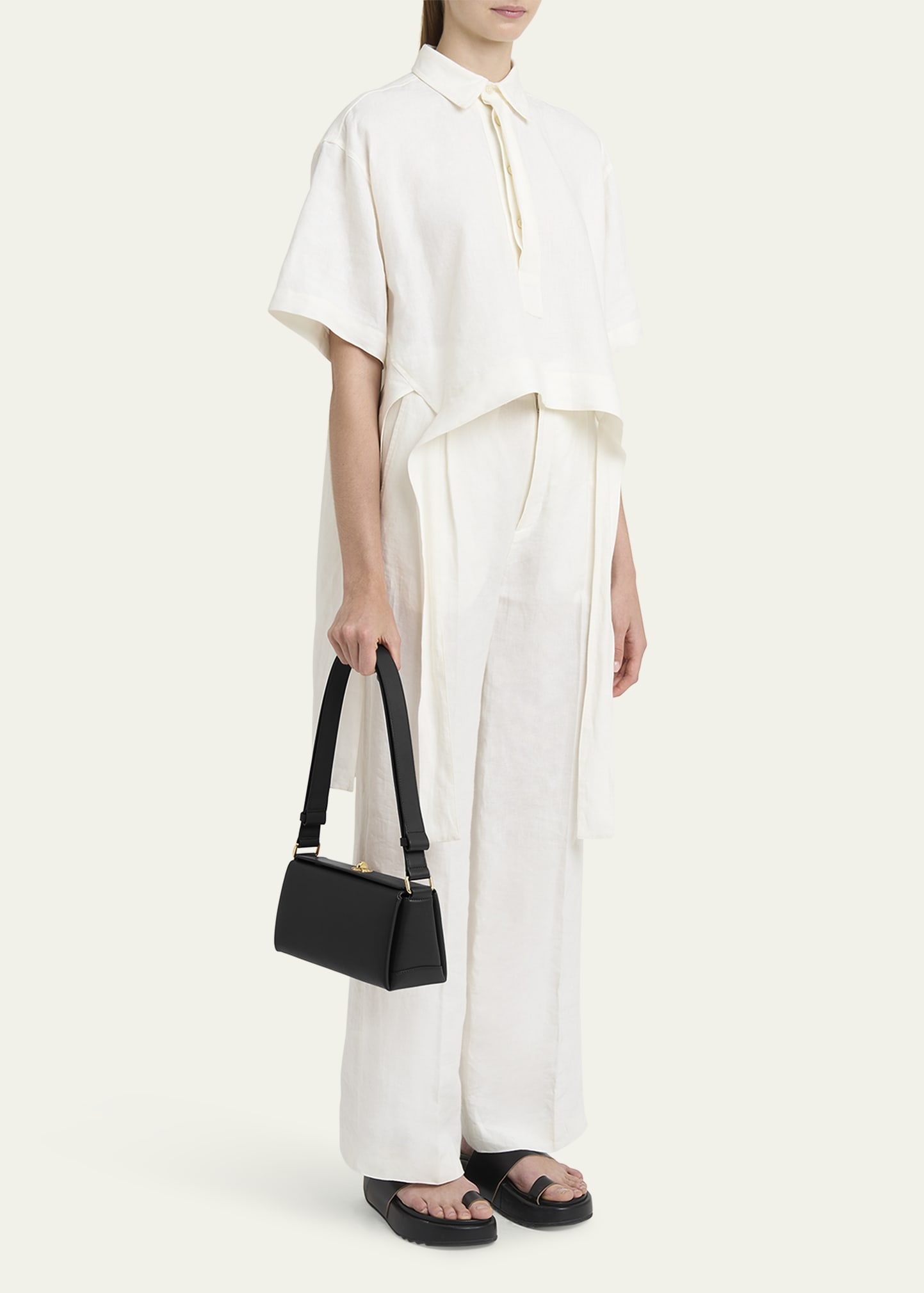 Folded Leather Shoulder Bag - 5