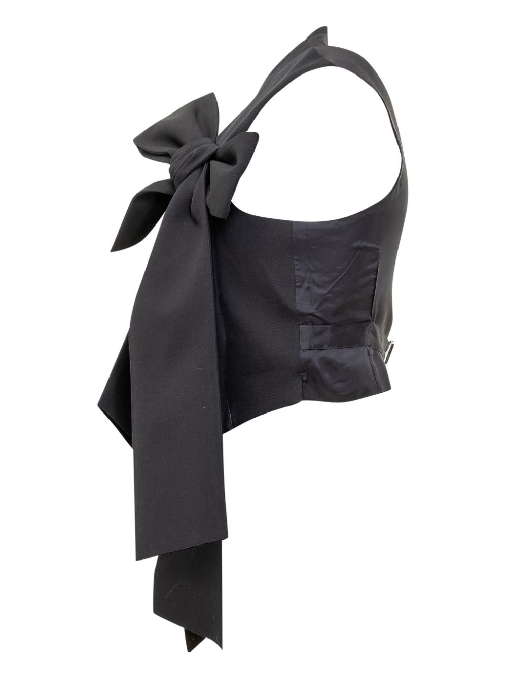 bow-embrllished gilet - 3