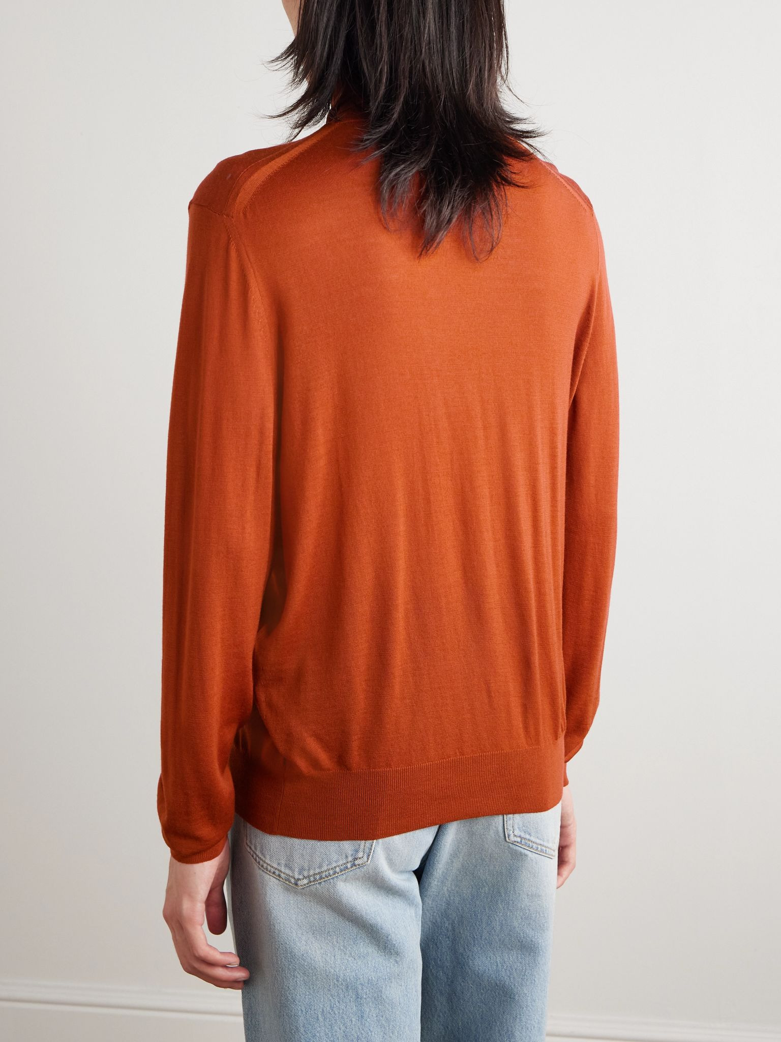 Wool Rollneck Sweater Brick - 4
