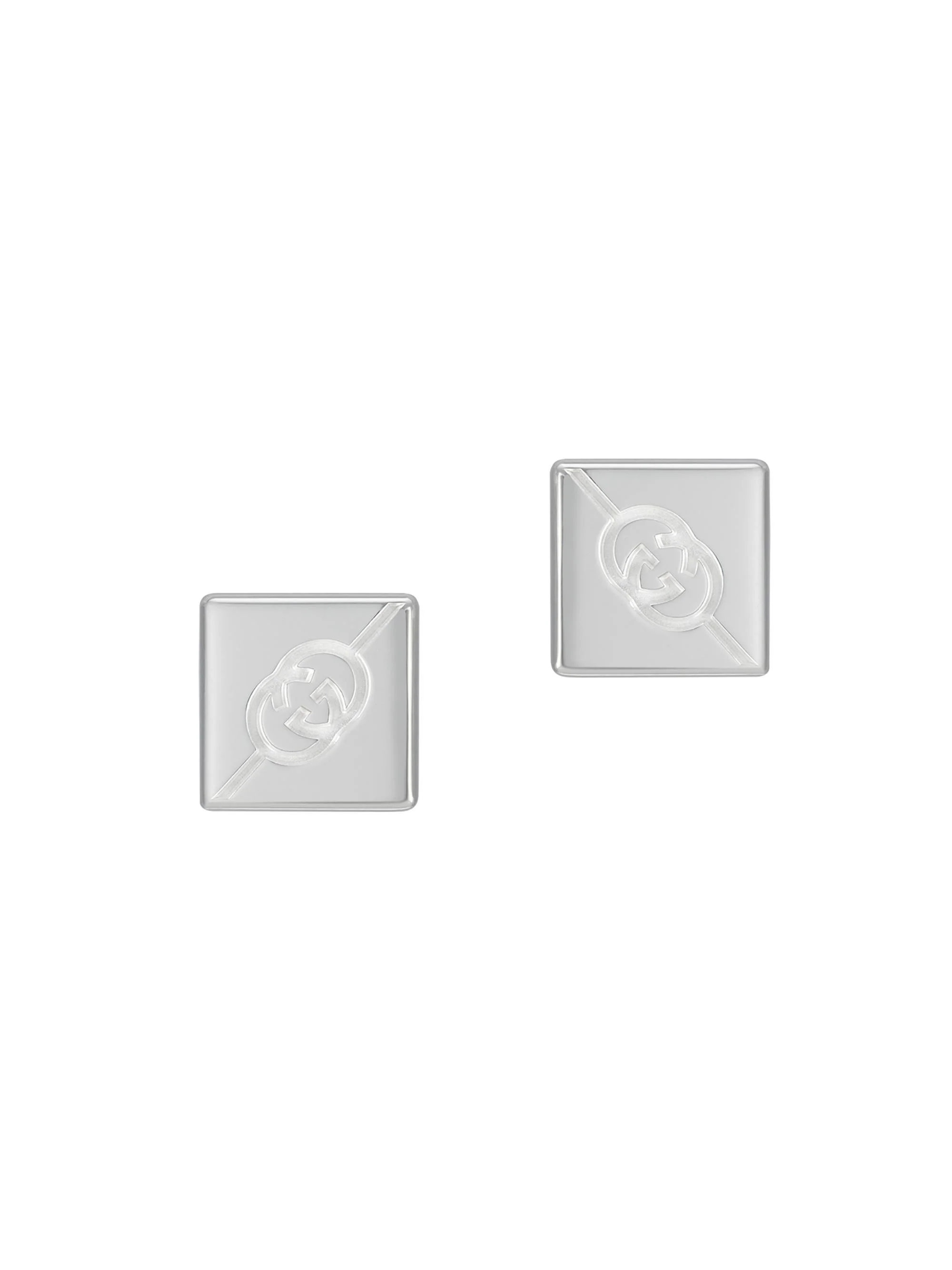 Men's Tag Earrings - Silver - 1