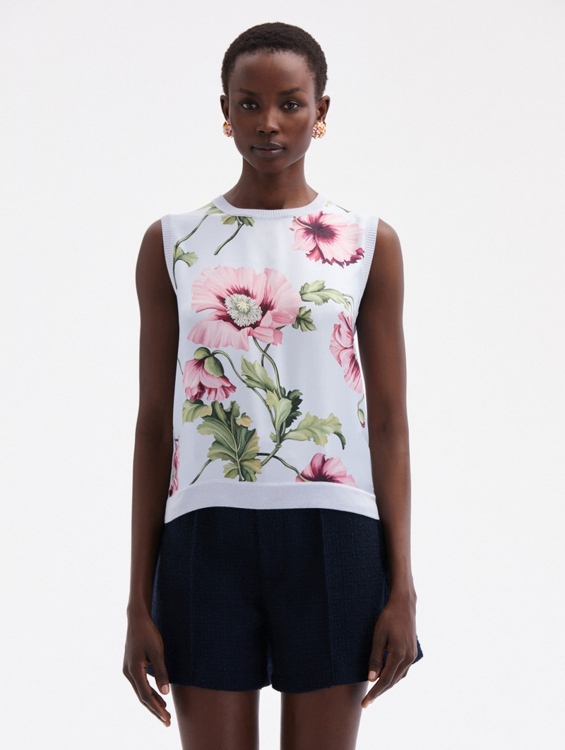 POPPY PRINTED INSET TANK 1