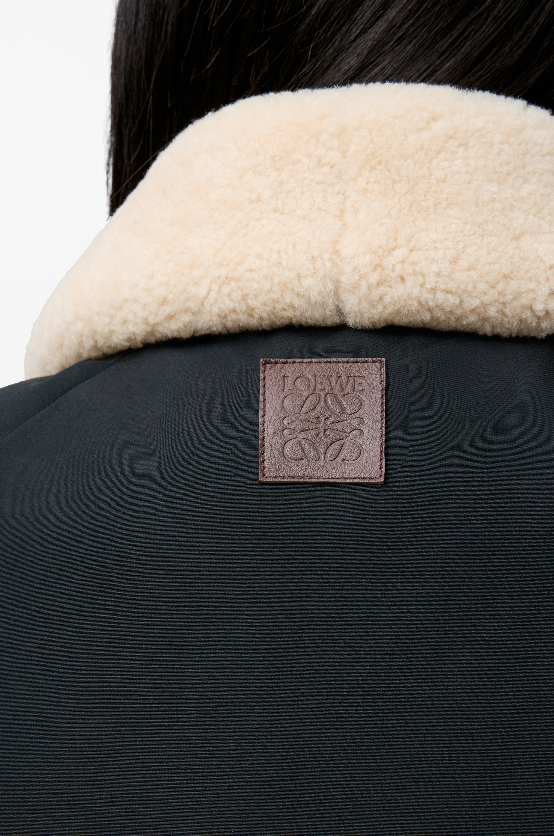 Puffer vest in shearling and cotton blend - 7