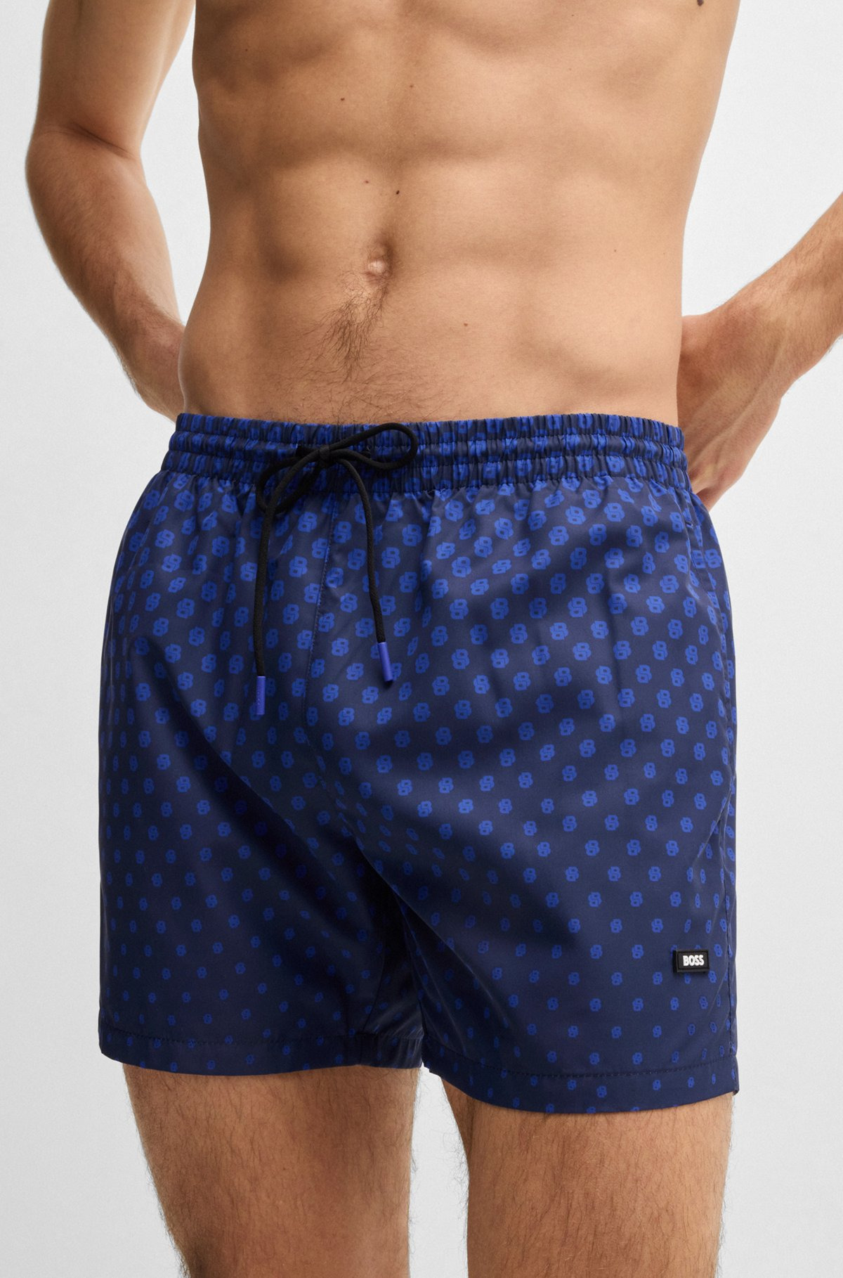 PRINTED SWIM SHORTS WITH LOGO DETAIL - 3