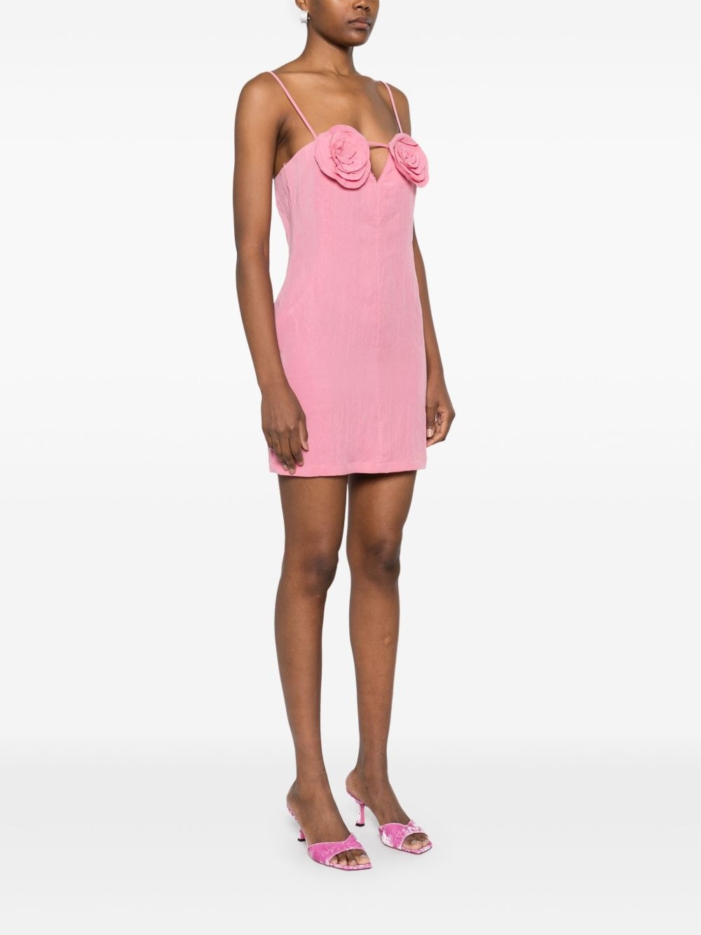 floral-appliqué mini dress - 3