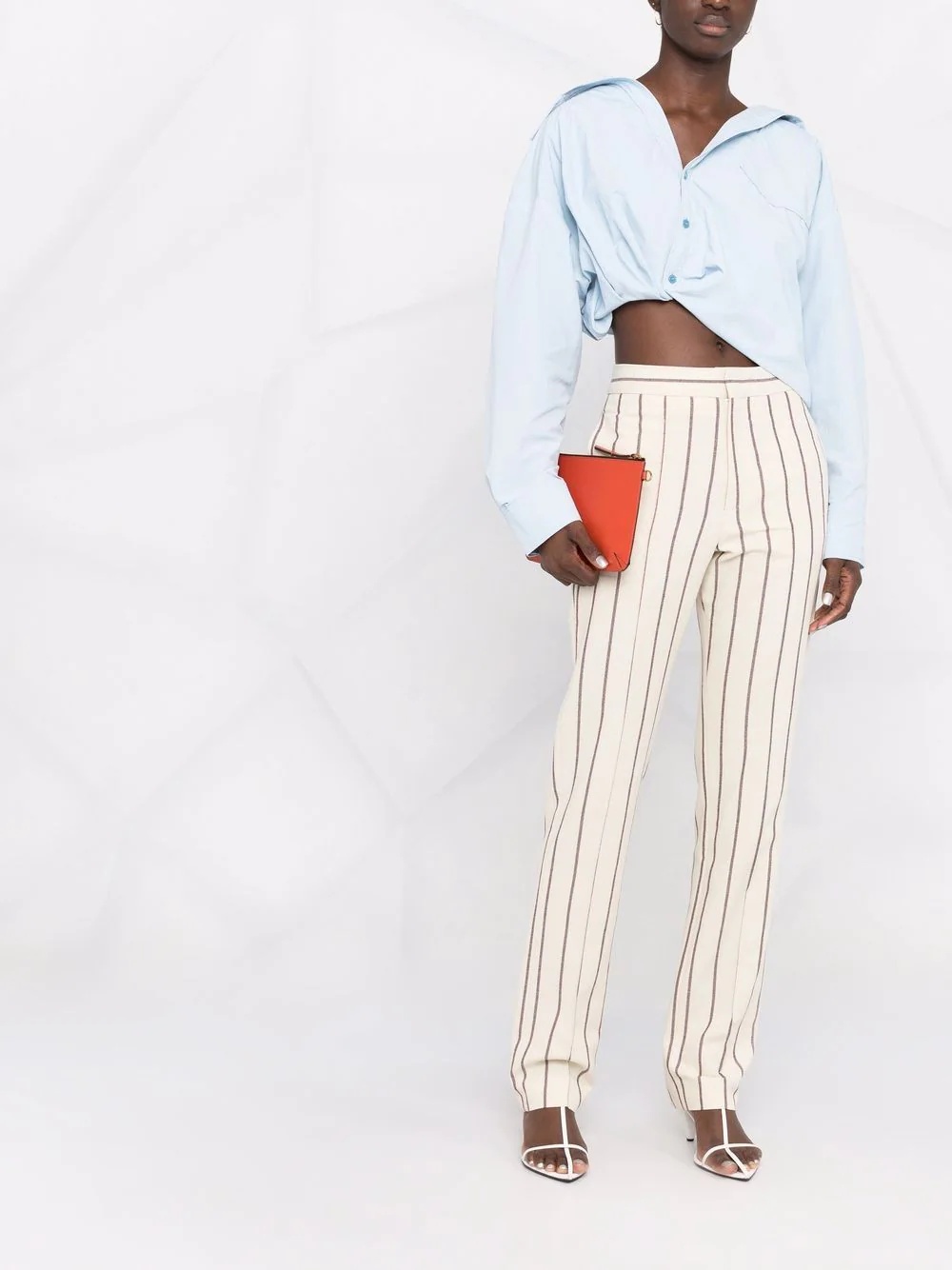 stripe-print slim-fit trousers - 2