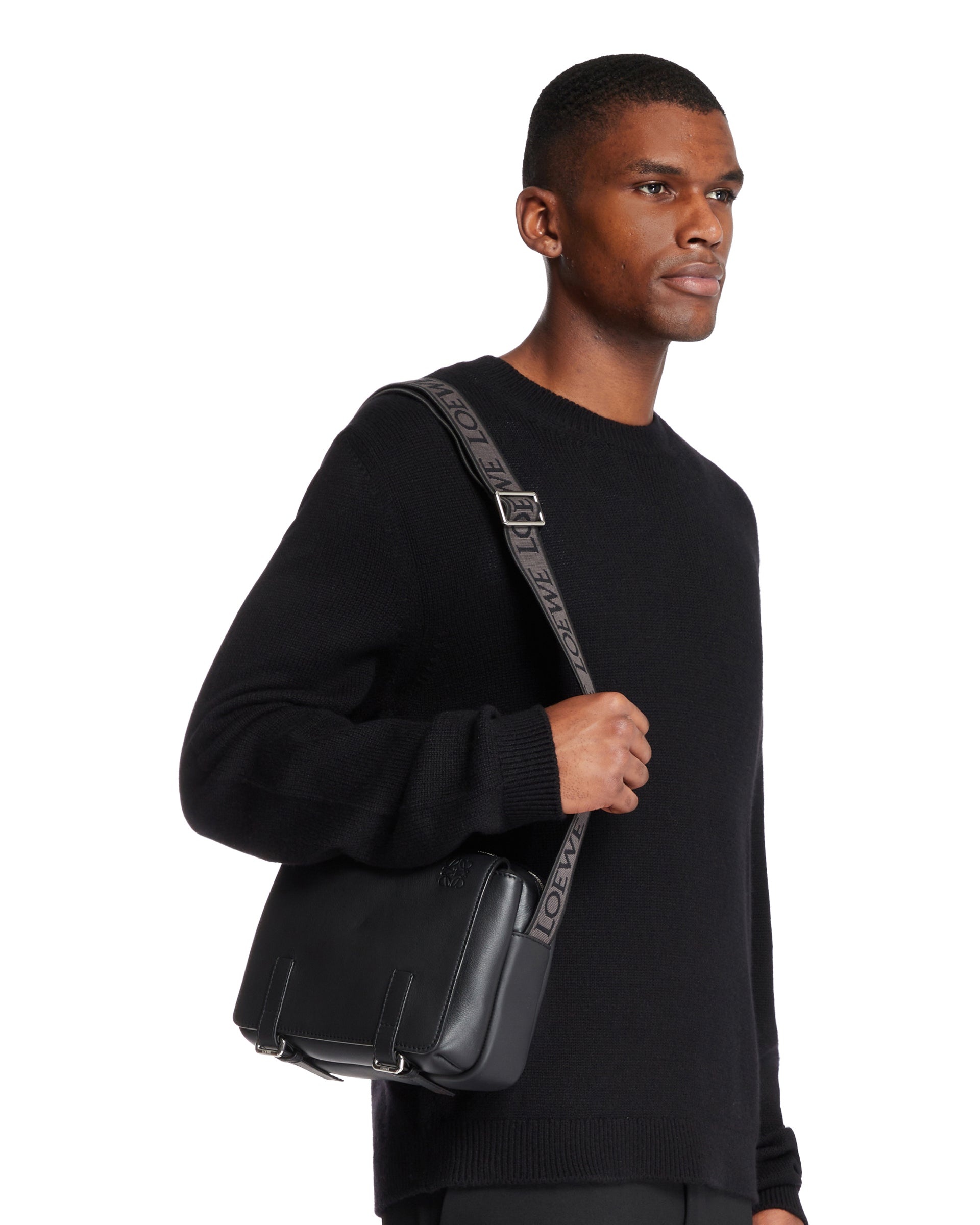 Black XS Military Messenger Bag - 4