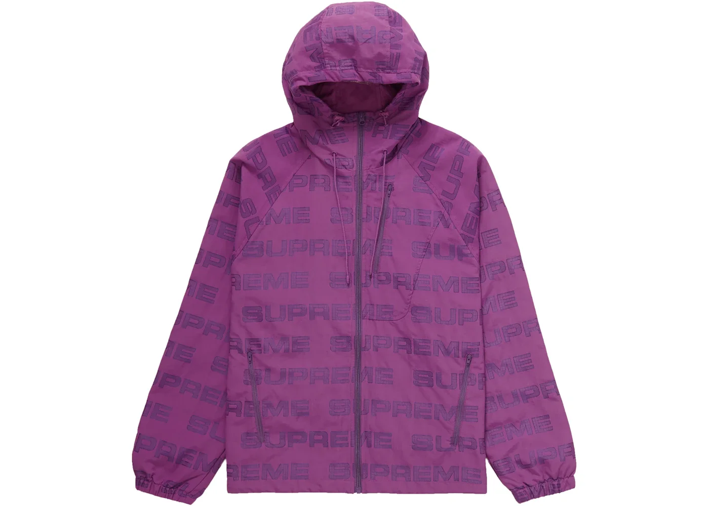Supreme Logo Ripstop Hooded Track Jacket Purple - 1
