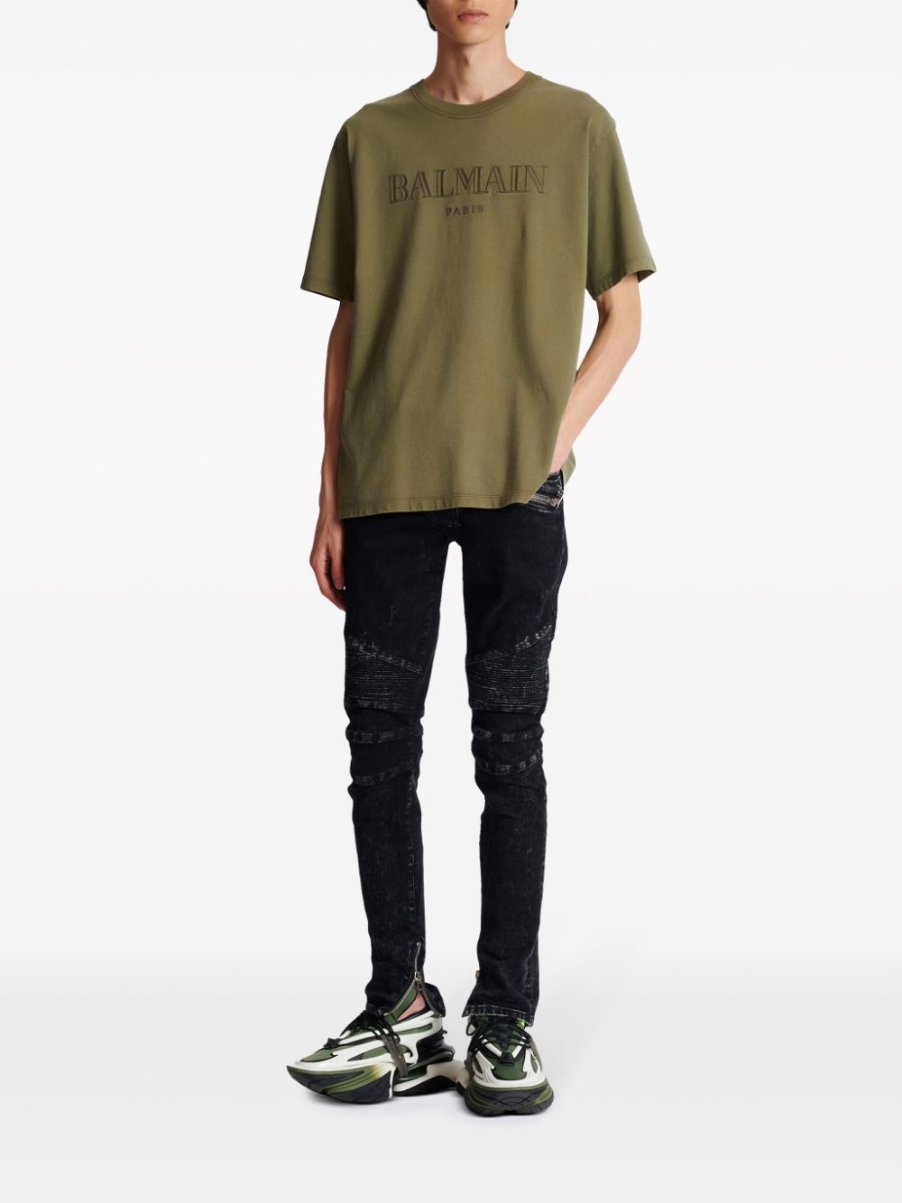 logo-embroidered cotton T-shirt - 2