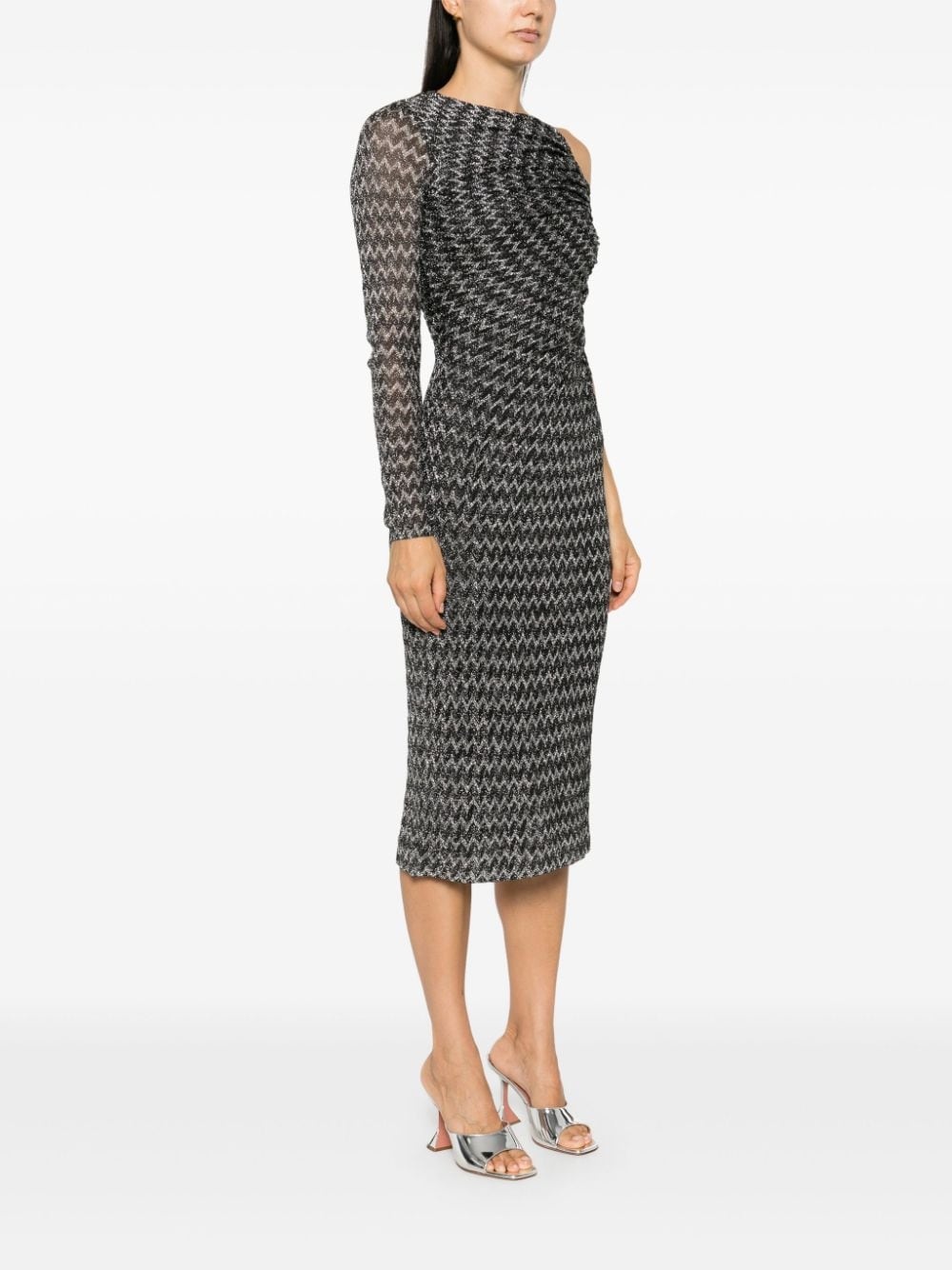 chevron-knit midi dress - 3