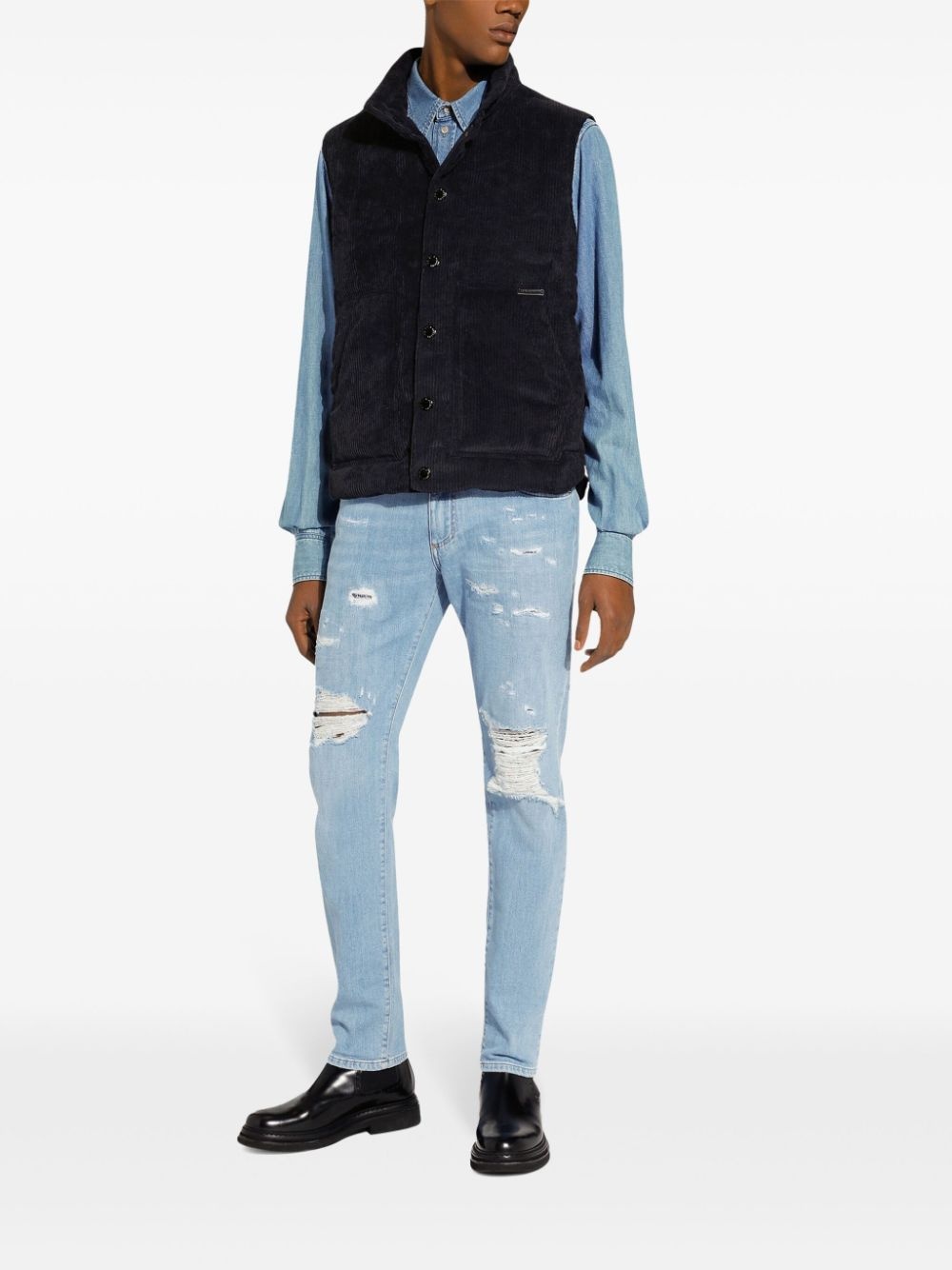 logo-plaque slim-fit jeans - 3