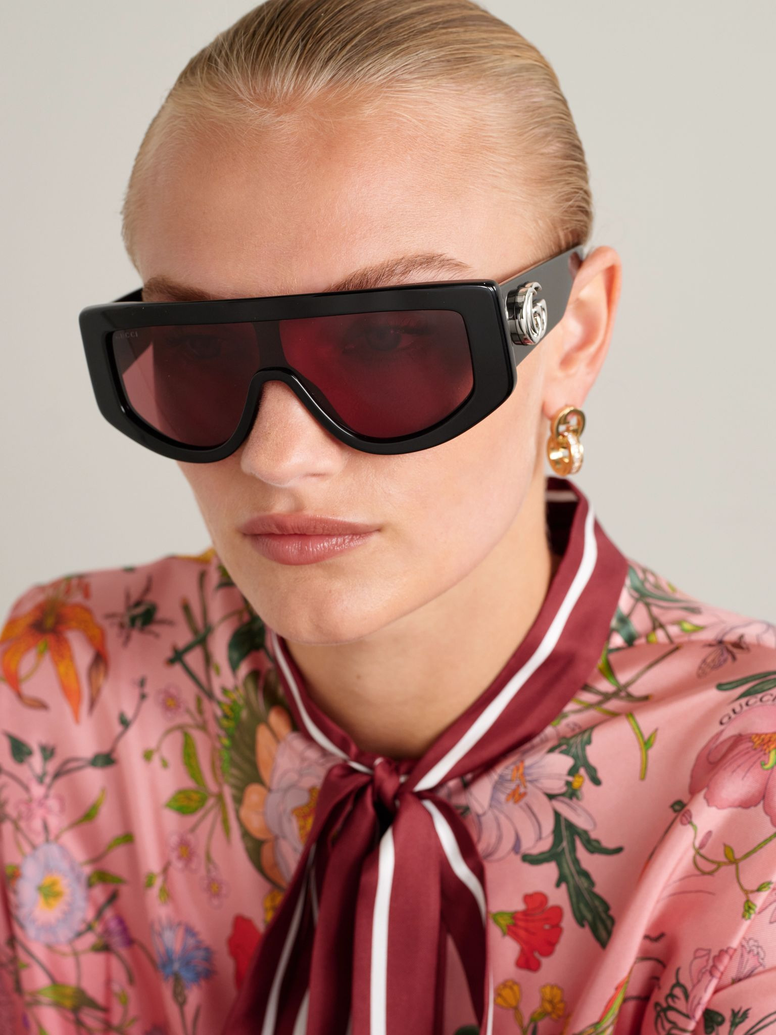 GG oversized D-frame acetate sunglasses Black - 2