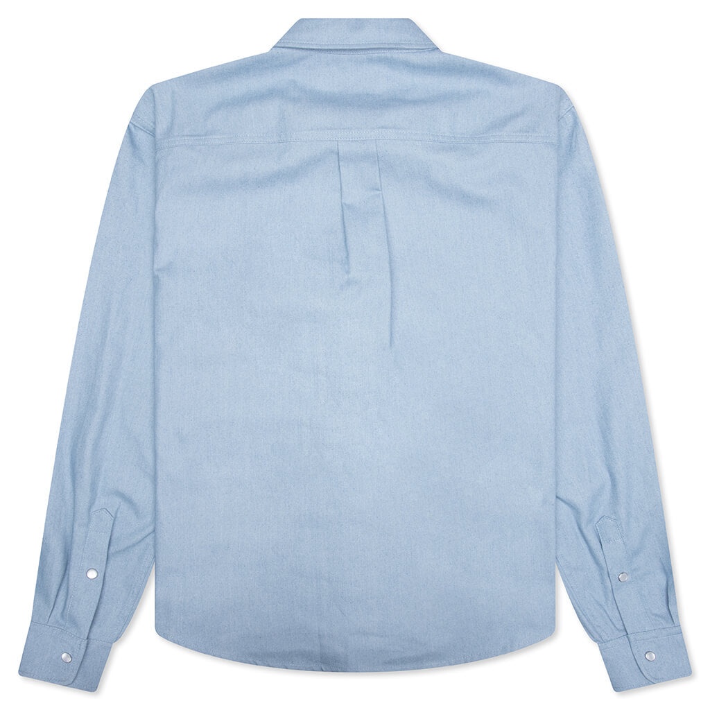 BLUE DENIM SHIRT WITH TRUNAKAROO PLAQUE- IRIS BLUE - 2
