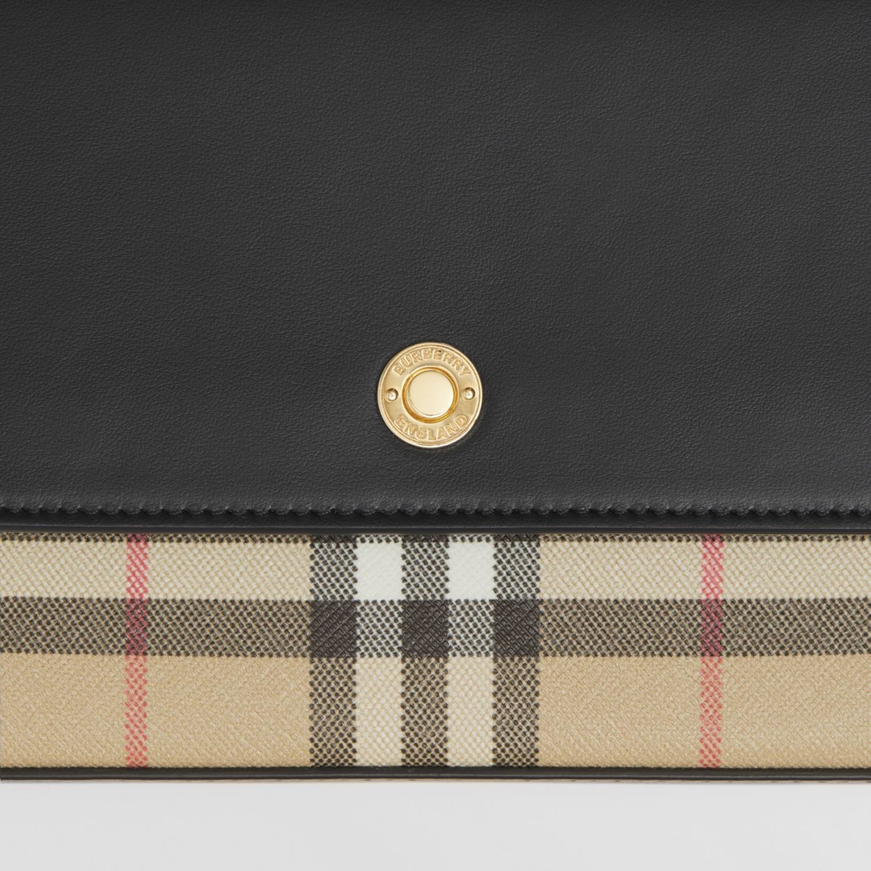 Vintage Check and Leather Penny Bag - 2