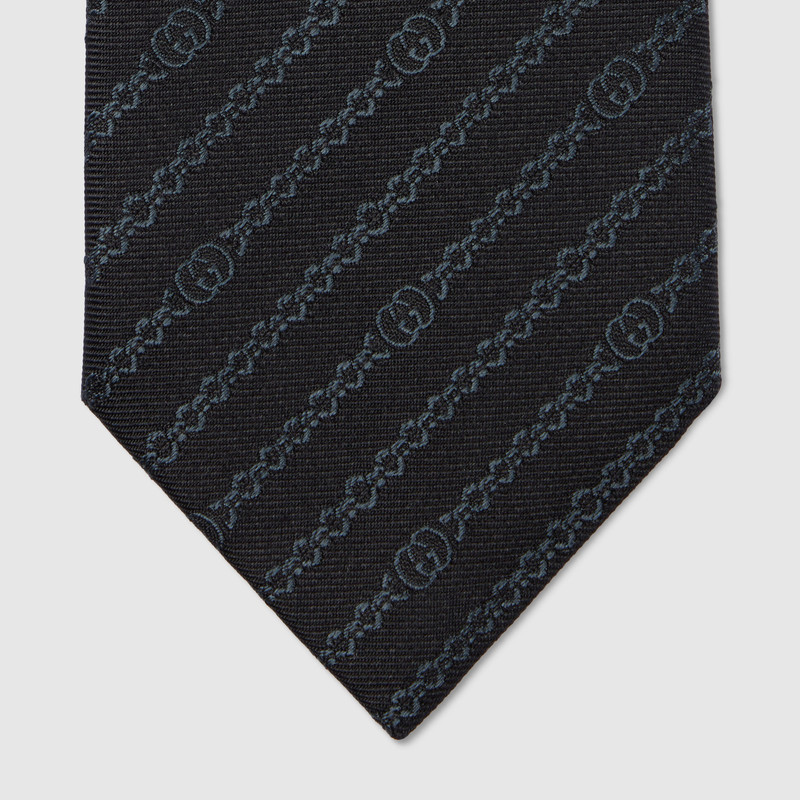 GUCCI Interlocking G chain silk tie outlook