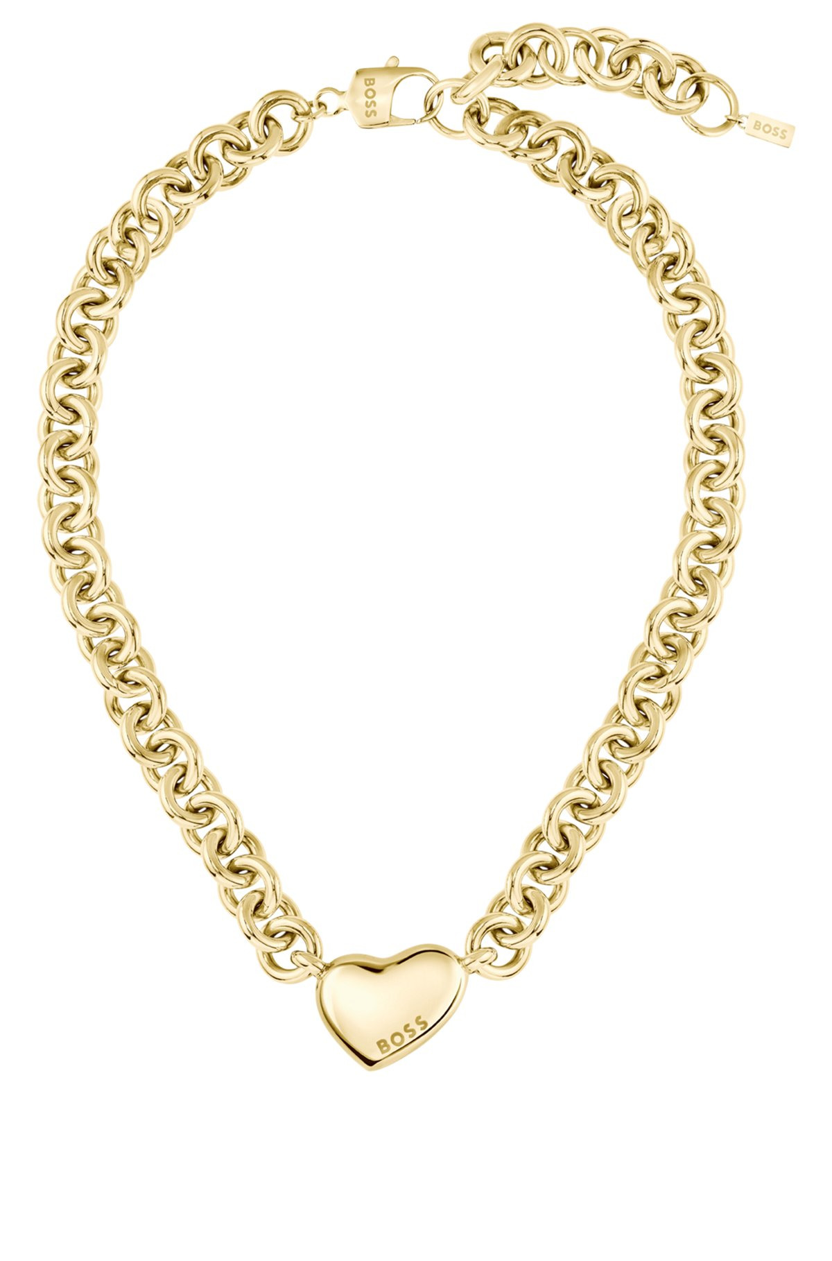 GOLD-TONE NECKLACE WITH HEART CHARM - 3