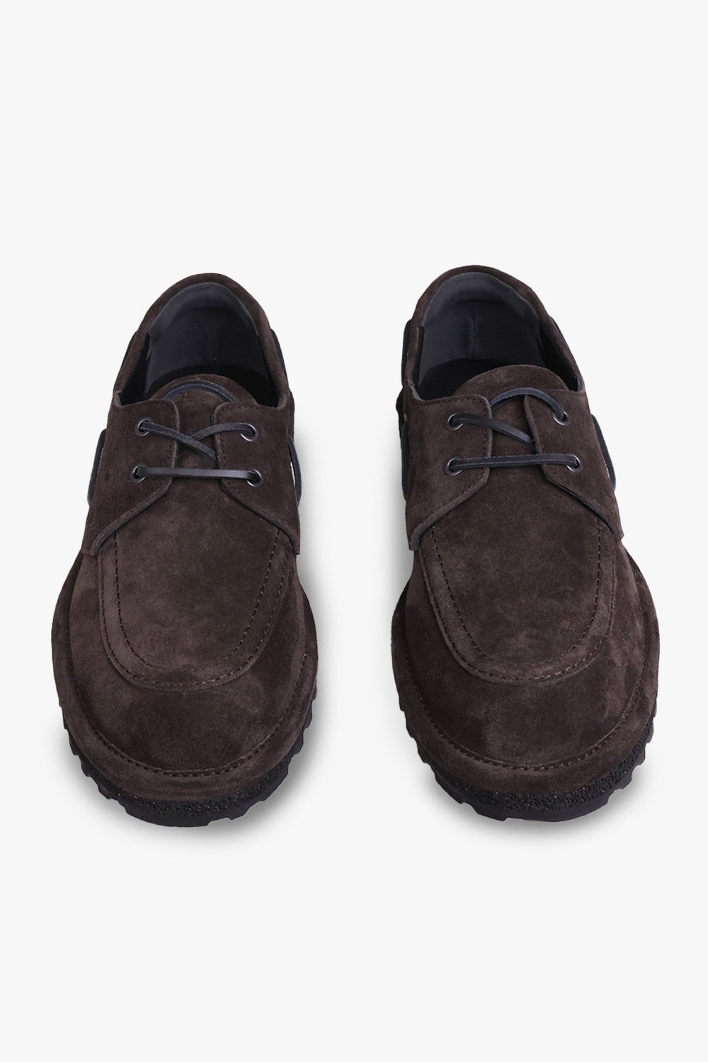 SUEDE LACE UP SHOES | DARK BROWN - 3