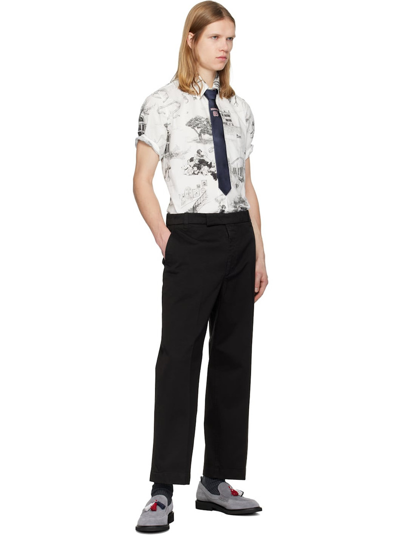 Thom Browne Black Cotton Twill Utility Trousers outlook