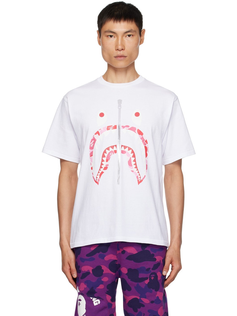 White ABC Camo Shark T-Shirt - 1