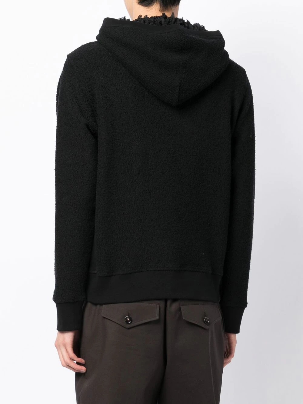 ruched-detail long-sleeved hoodie - 3