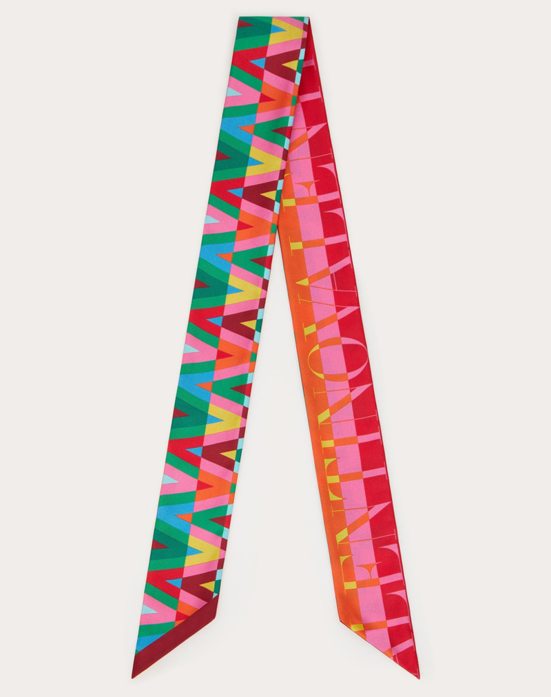 V OPTICAL VALENTINO ARCHIVE 1973 BANDEAU SCARF IN SILK TWILL 1