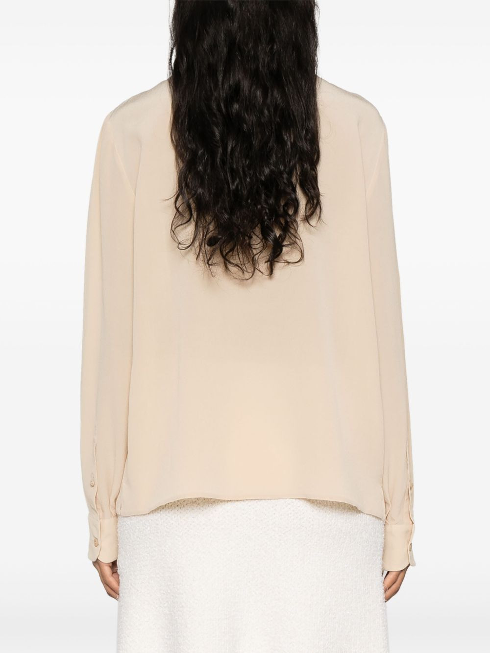 triangle-logo crepe shirt - 4