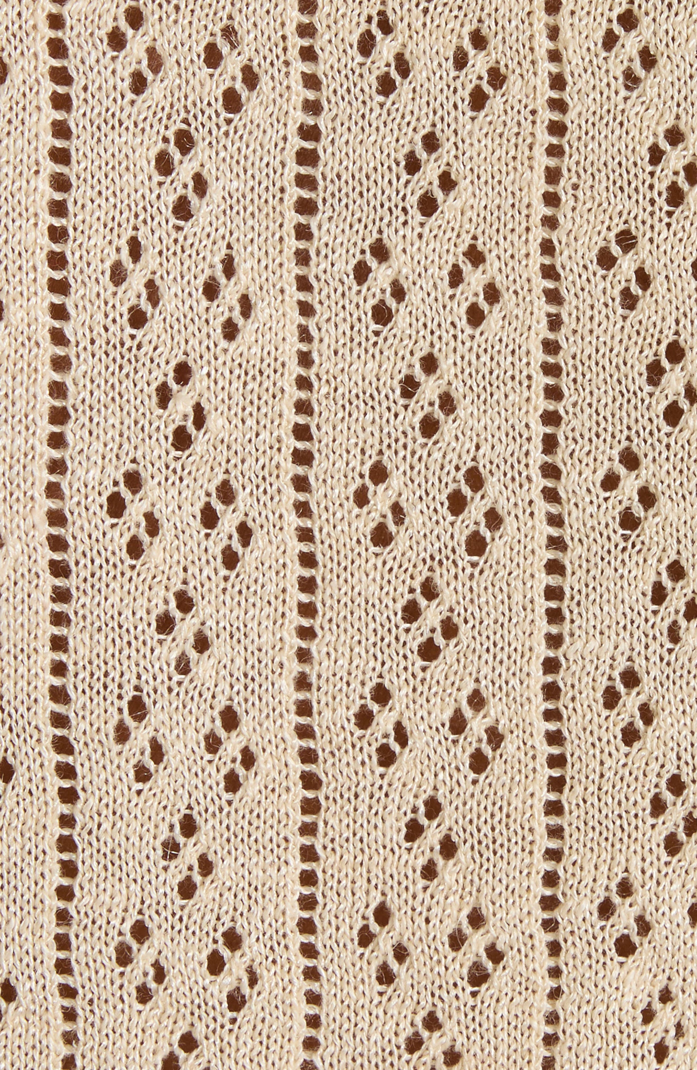 Valentino Garavani Pointelle Knit Polo Sweater in Light Hazelnut at Nordstrom - 6