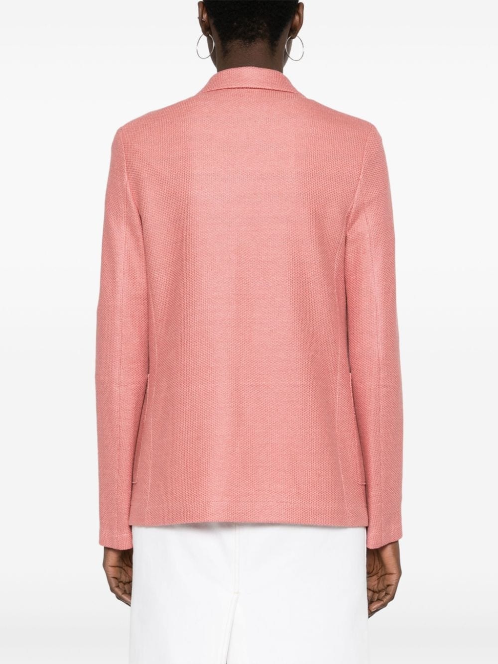 knitted single-breasted blazer - 4