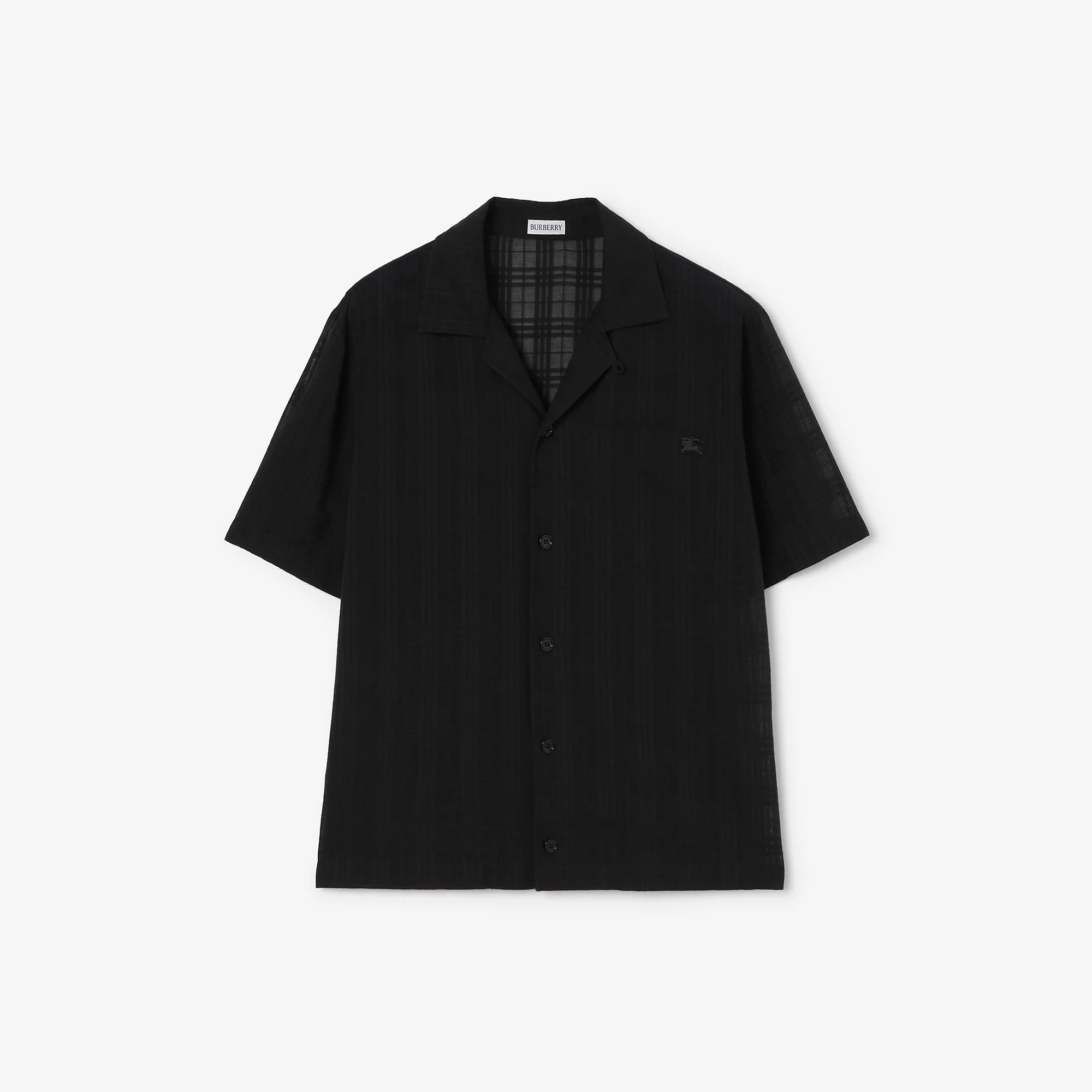 Relaxed Fit Check Cotton Voile Shirt - 1