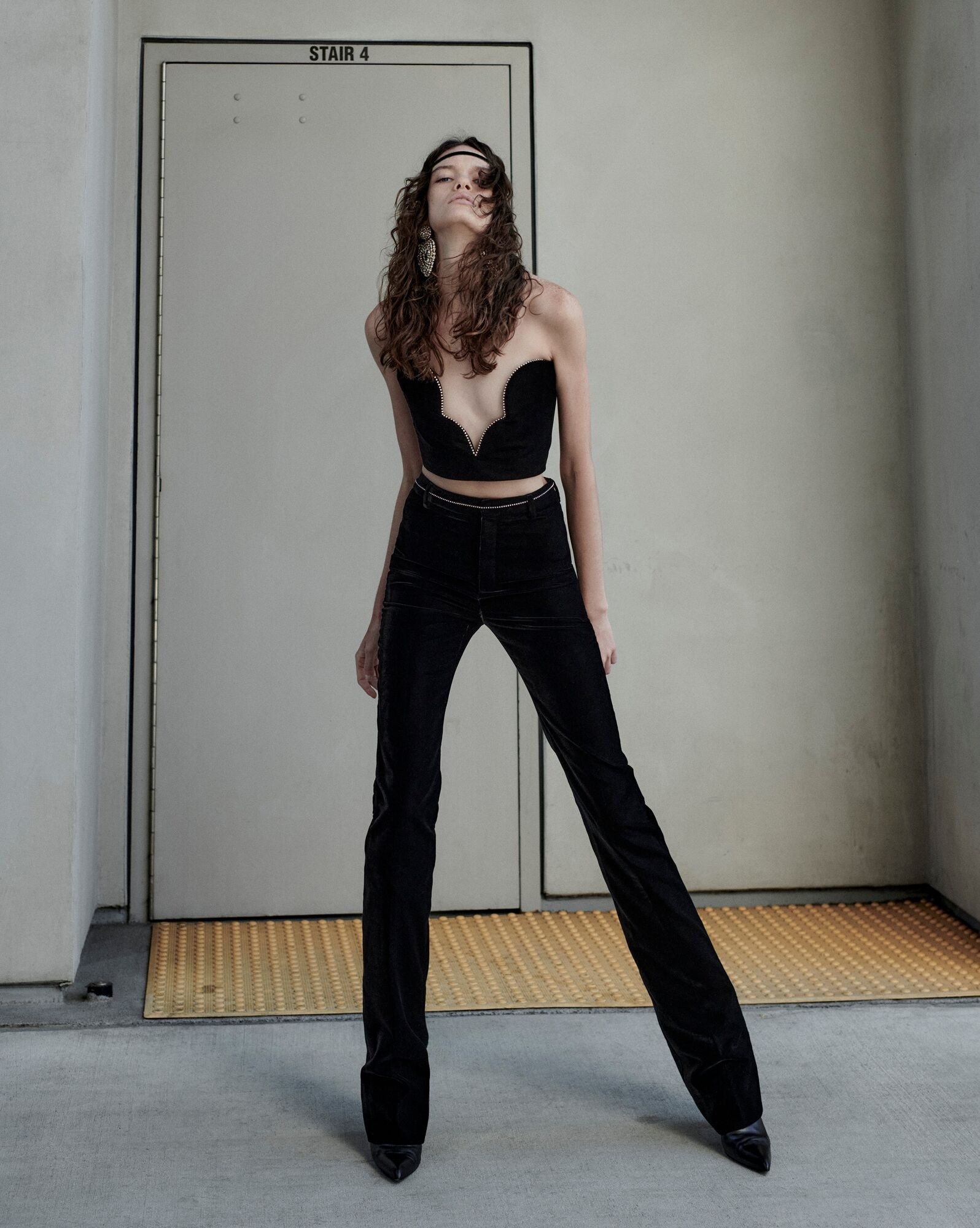 bustier in velvet with rhinestones - 2
