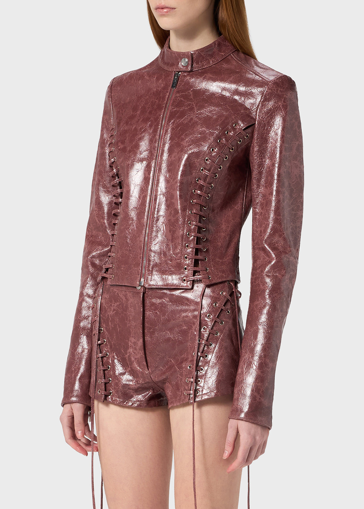 JACKET IN CRACKLE-EFFECT LEATHER - 5