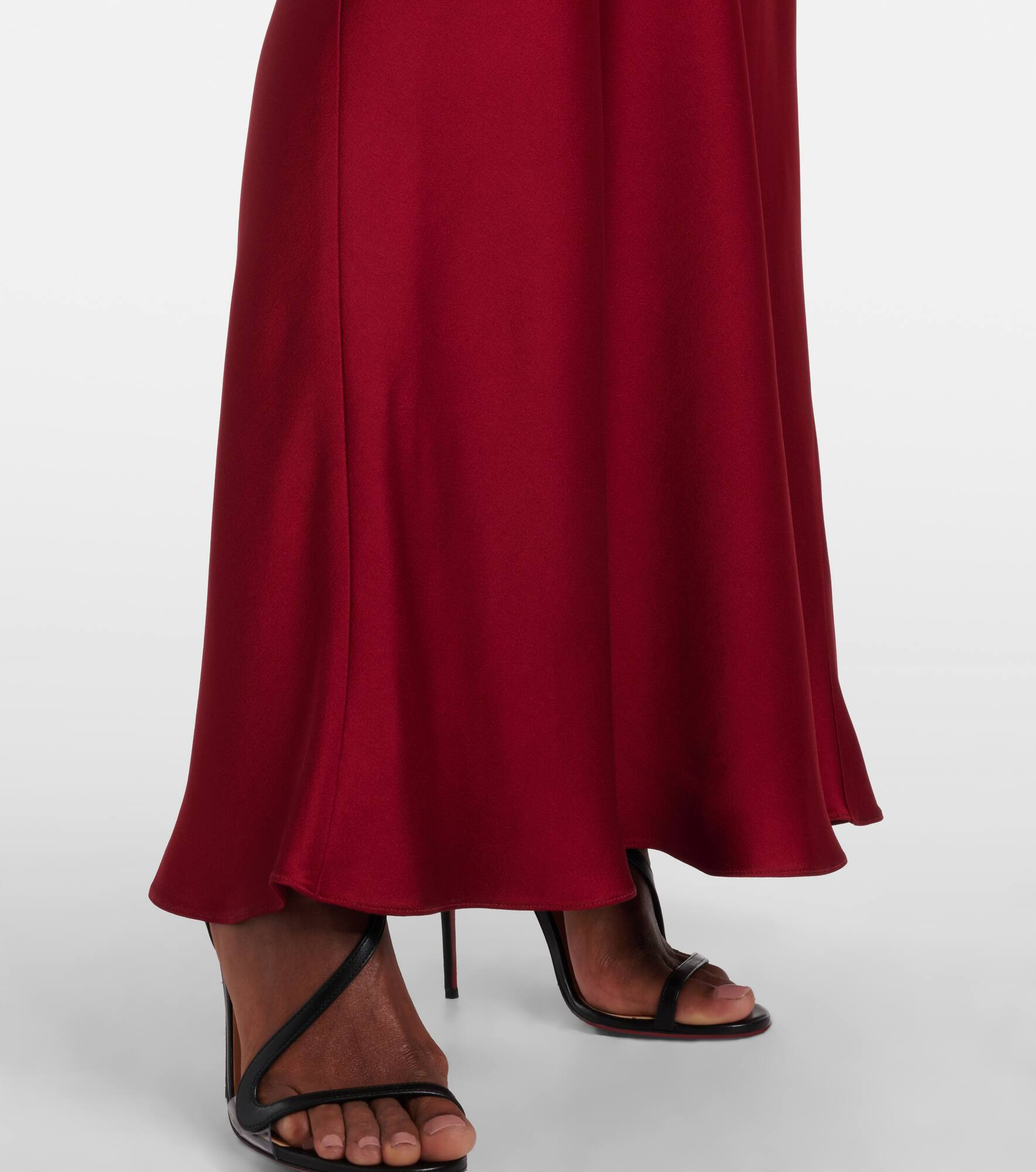 Bird satin maxi dress - 6