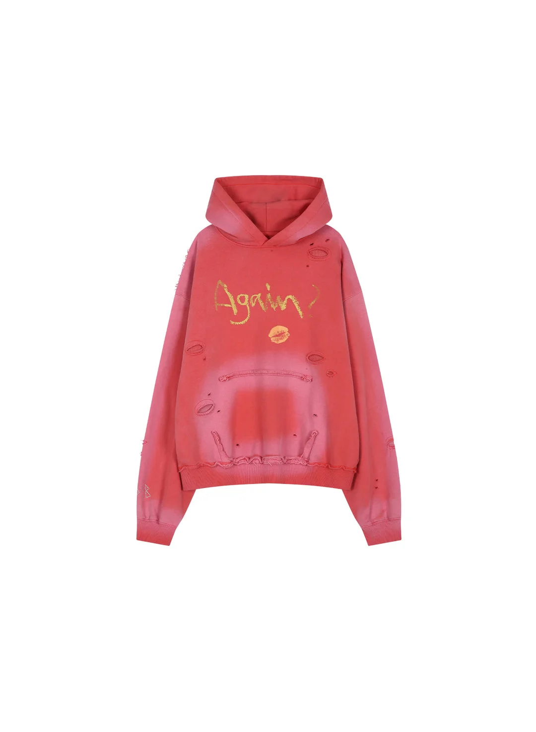 Spray Washed Distressed Hoodie - 1
