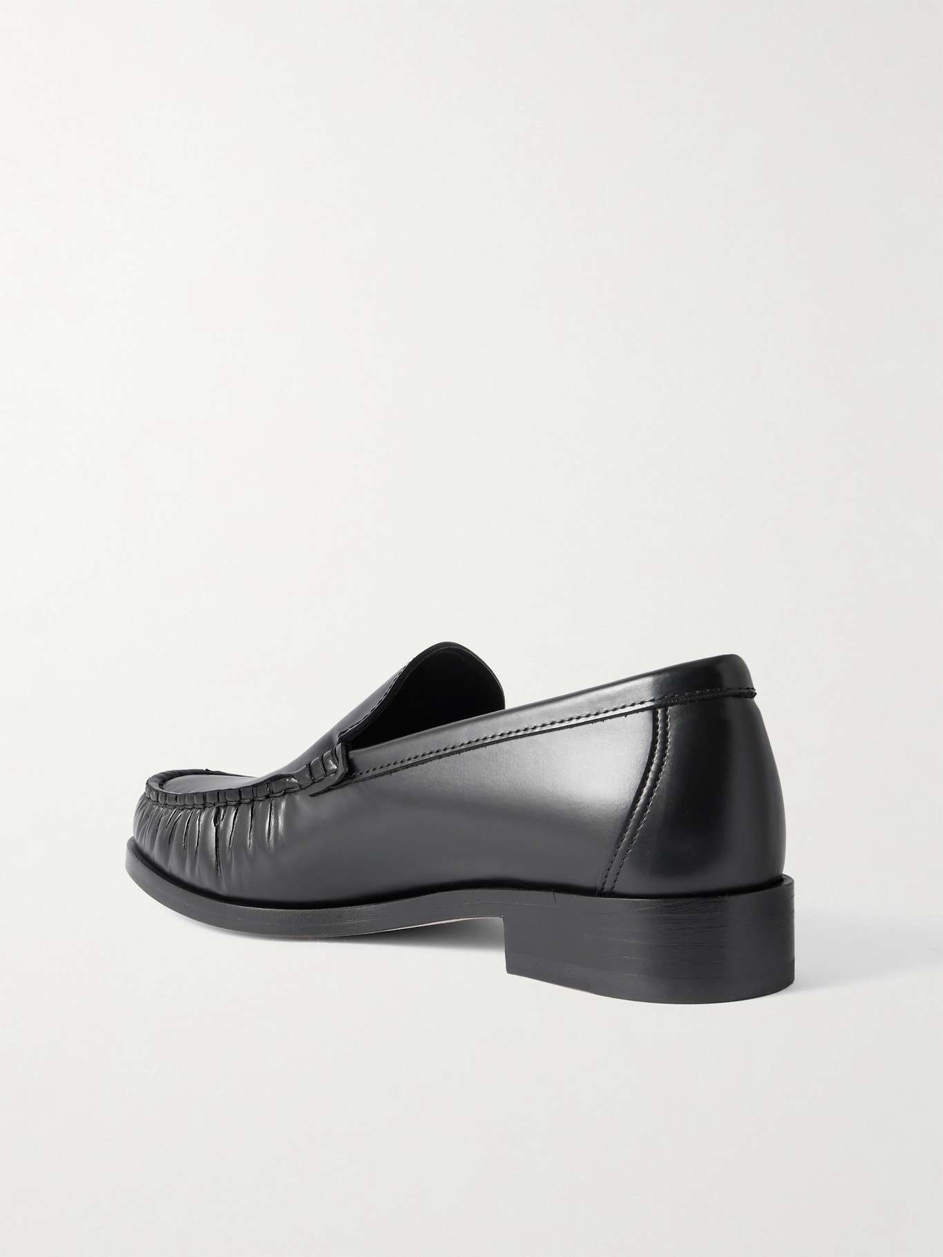 67 ruched leather loafers Black - 3
