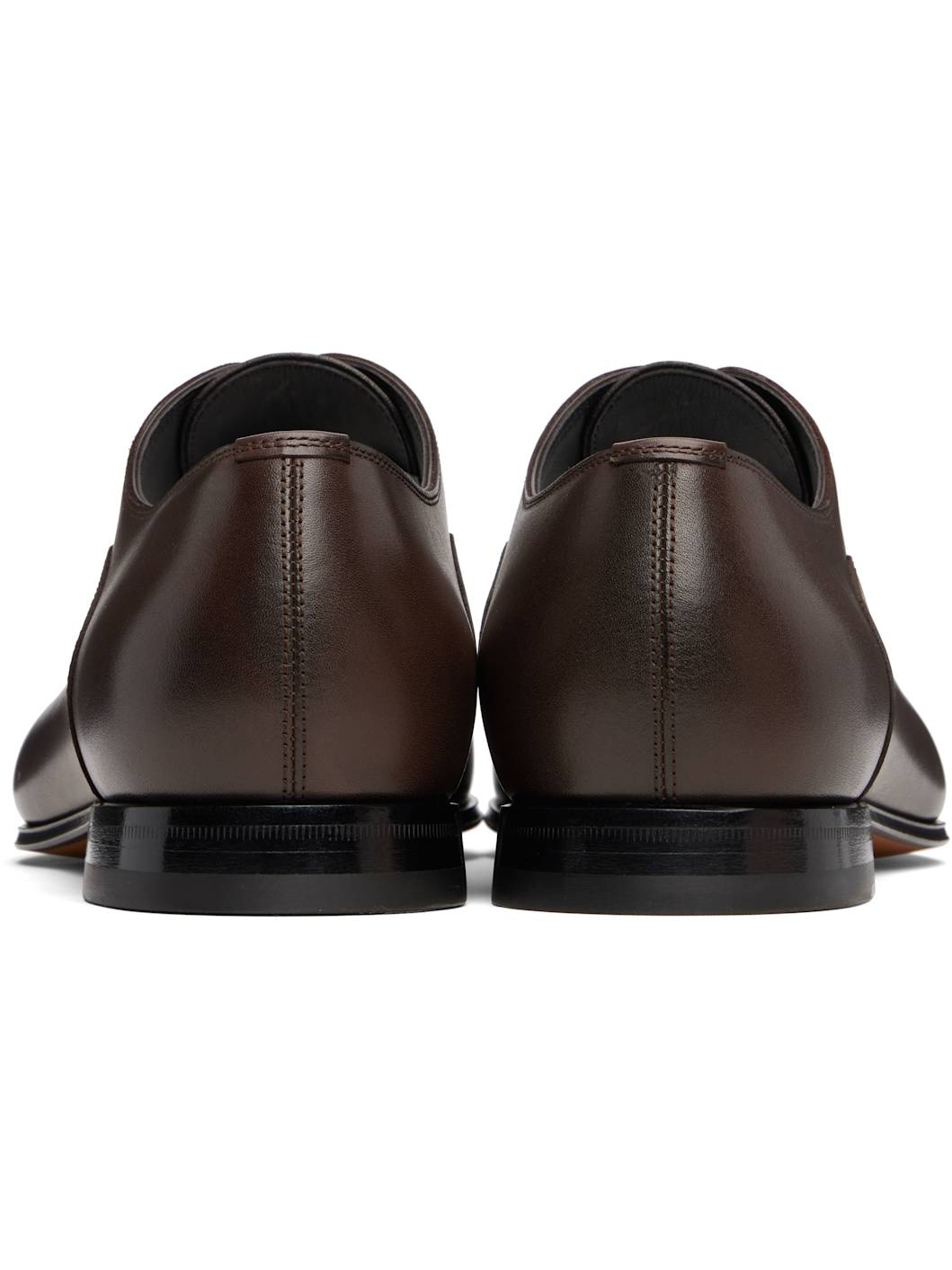 Brown BECKHAM Edition Polished Leather Oxfords - 2
